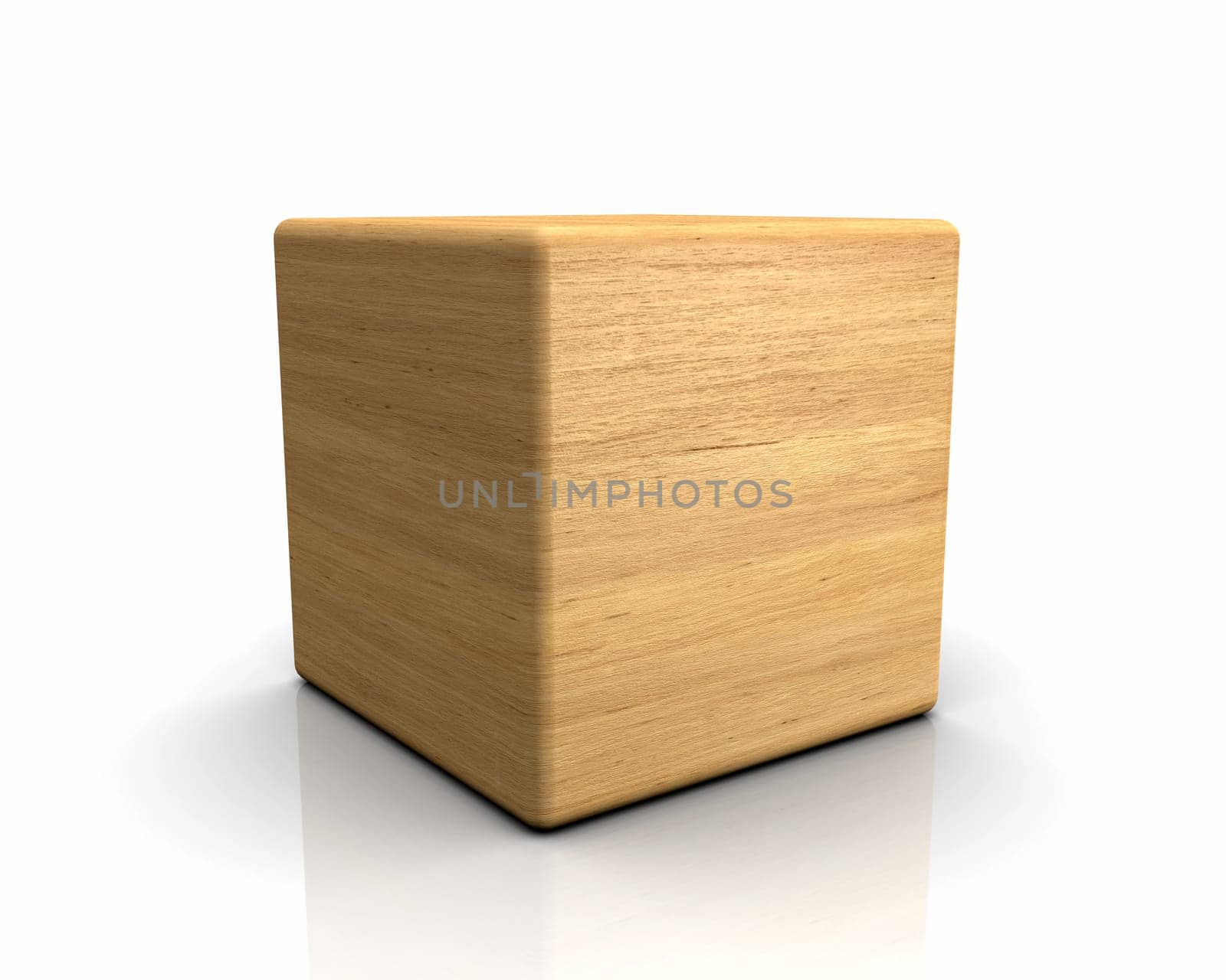 3D Wooden Cube Rounded - Hornbeam European