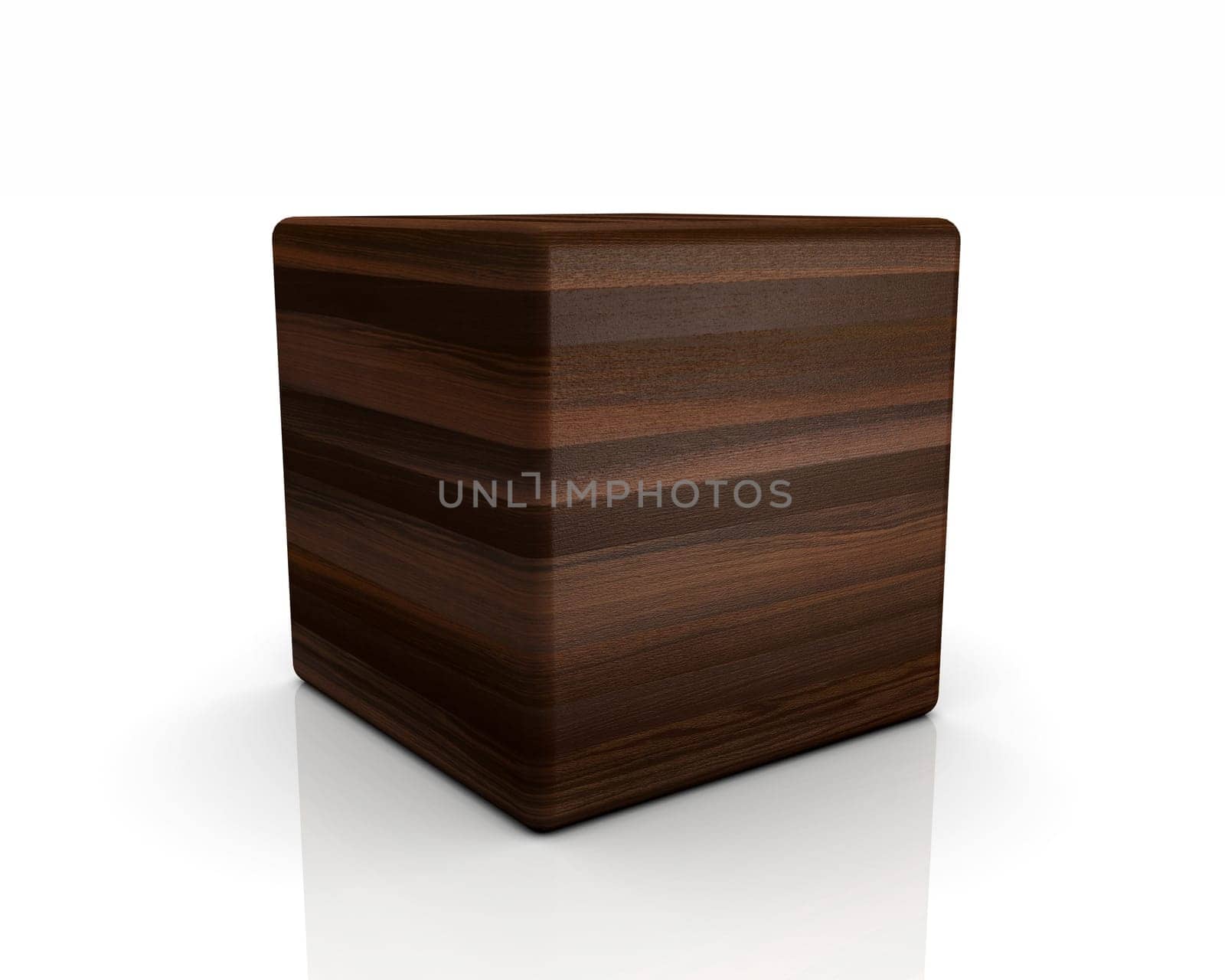 3D Wooden Cube Rounded - Oak Moor