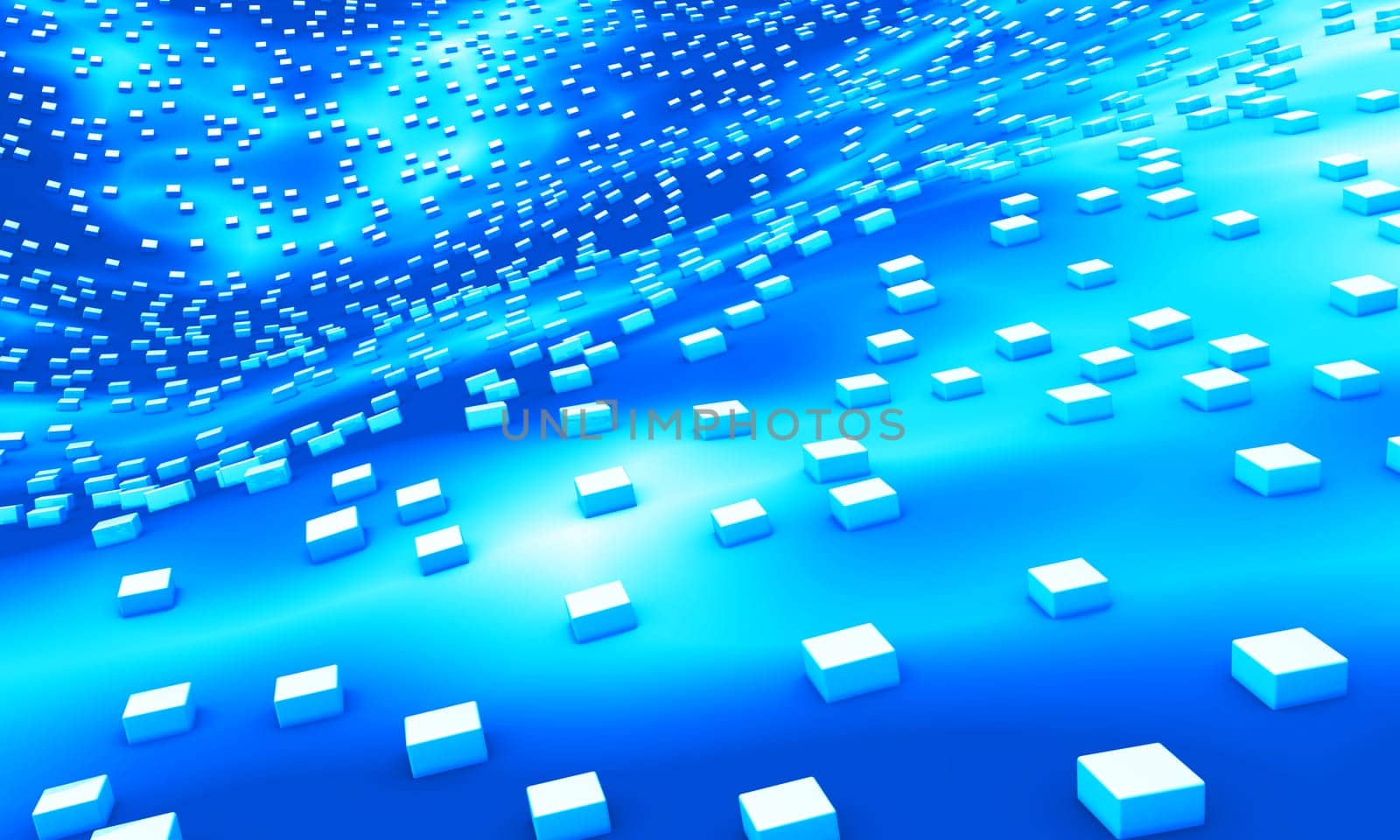 cube landscape blue white