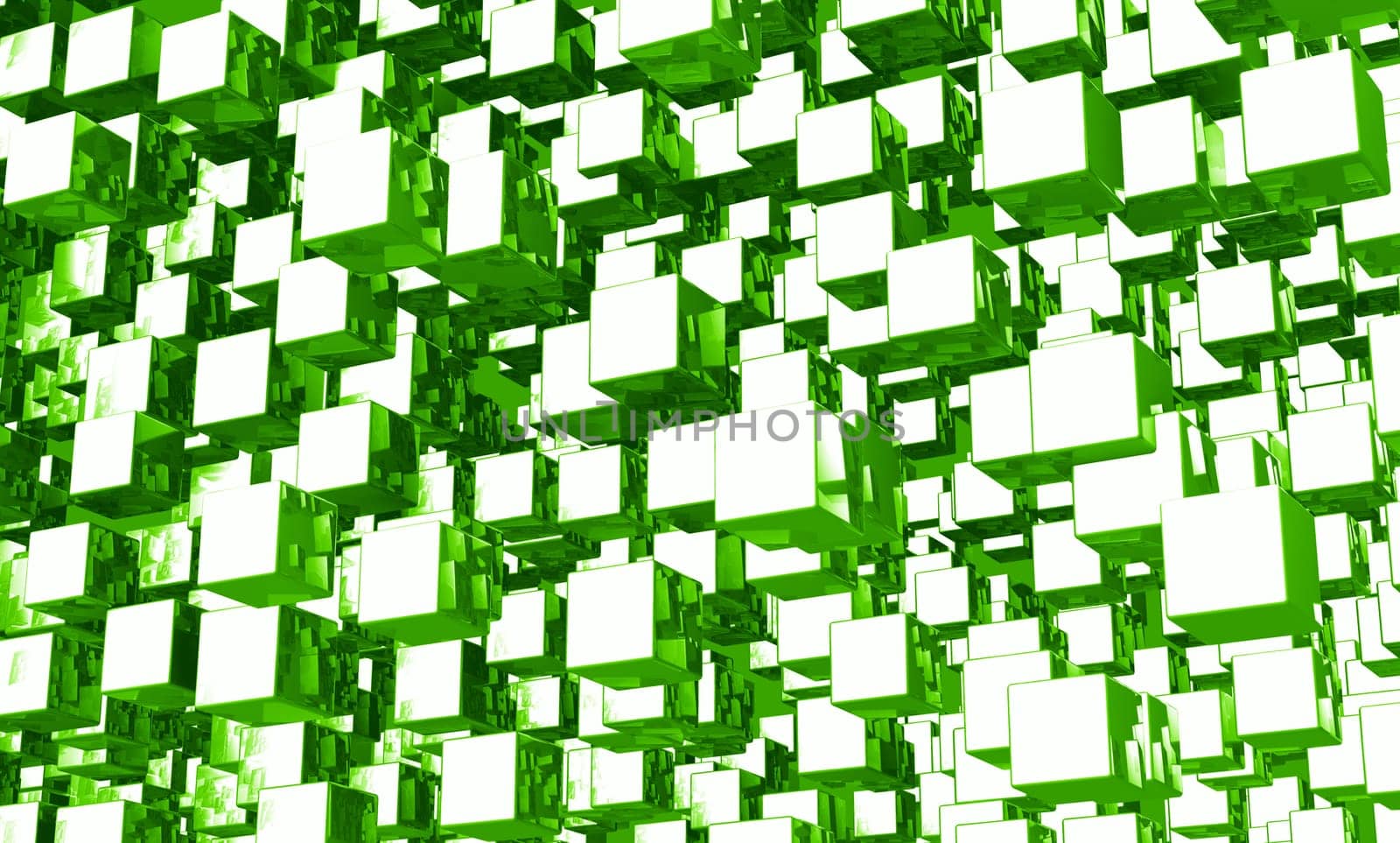 Mega cubes background green 01