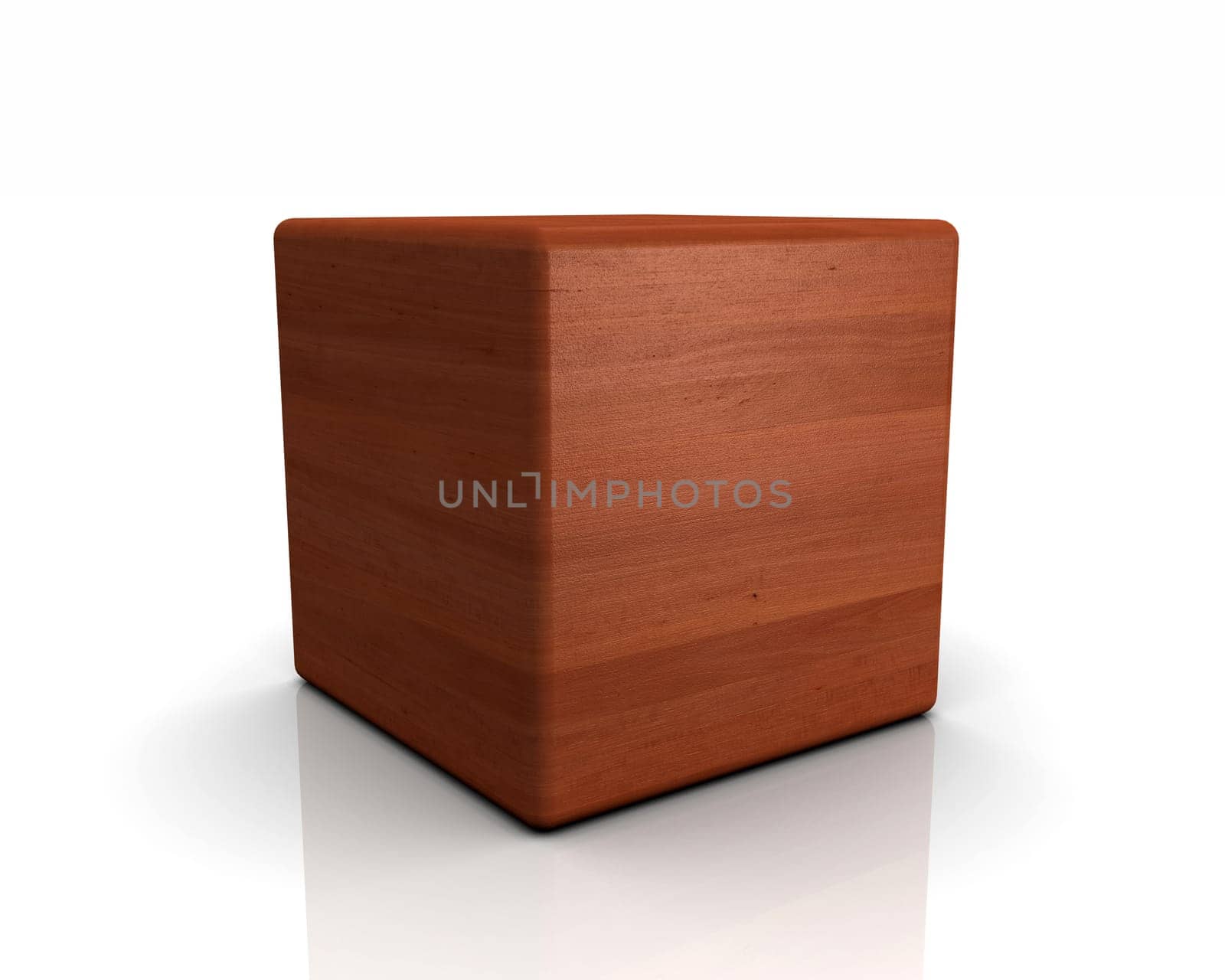 3D Wooden Cube Rounded - Pear Tree