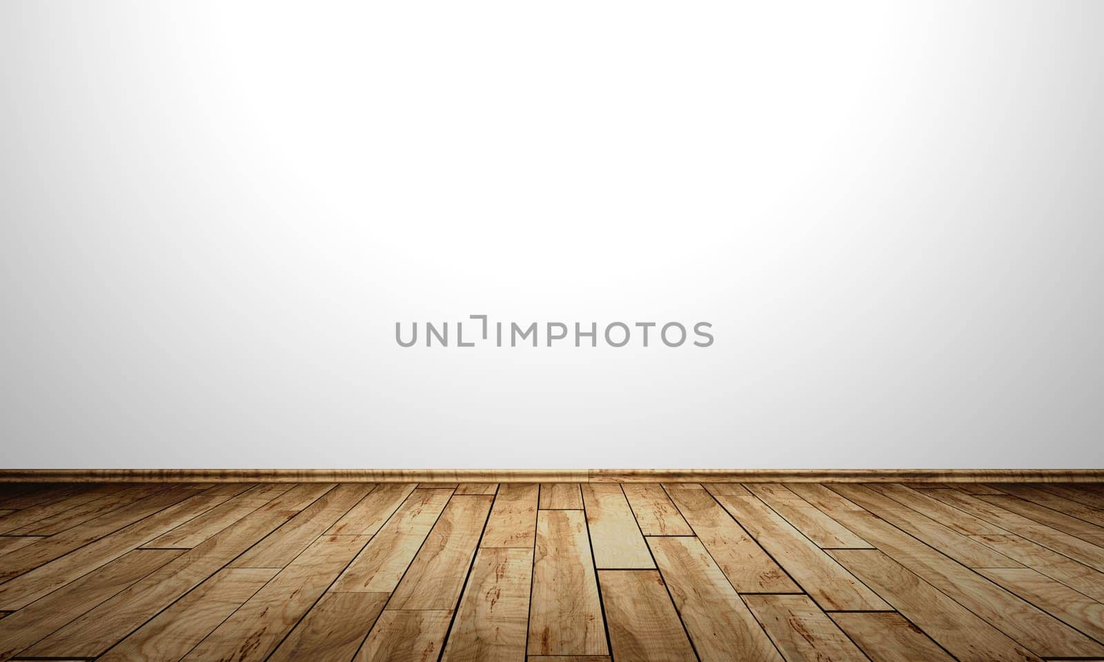 White Wall with Wooden Floor - Birch Burl