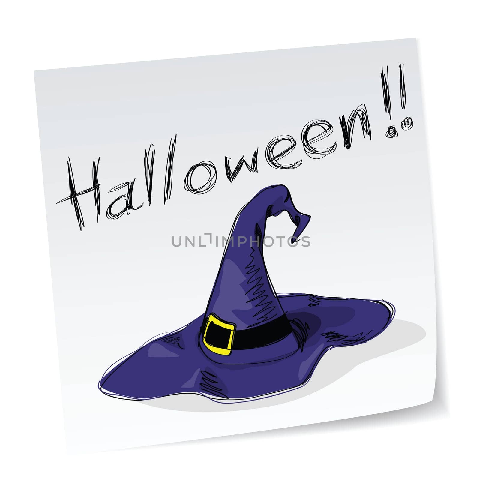 a note with hand-drawn halloween theme message - 6 of series.