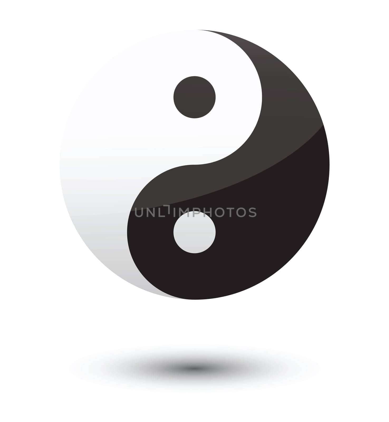 yin yang symbol as glossy icon.