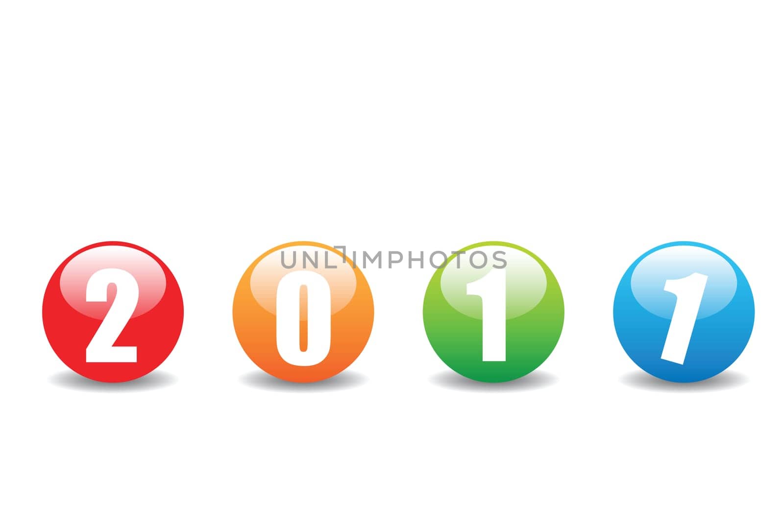 Different colour of new year buttons.