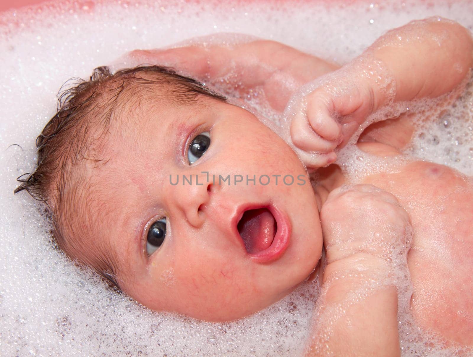 baby doing bath
