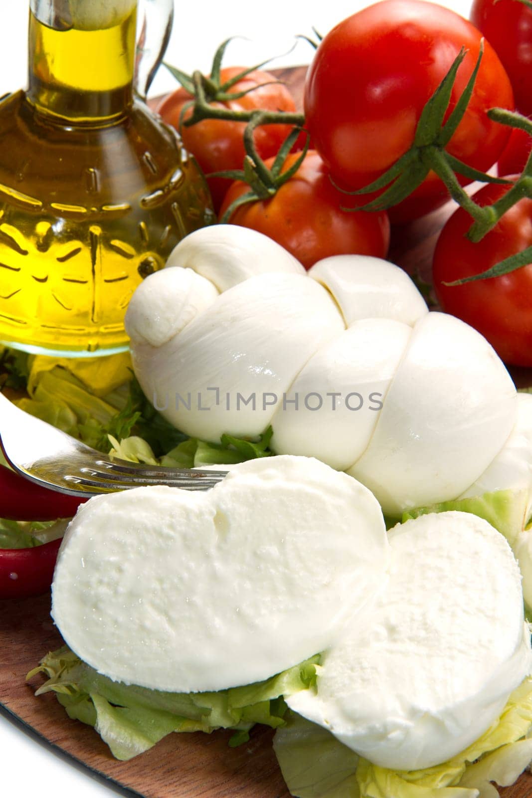 a fresh italian mozzarella  with tomato