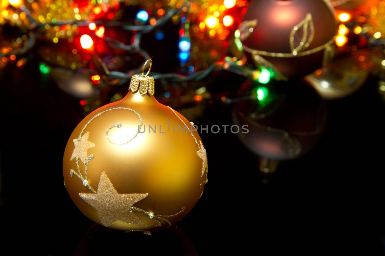 Christmas decoration with shiny glare