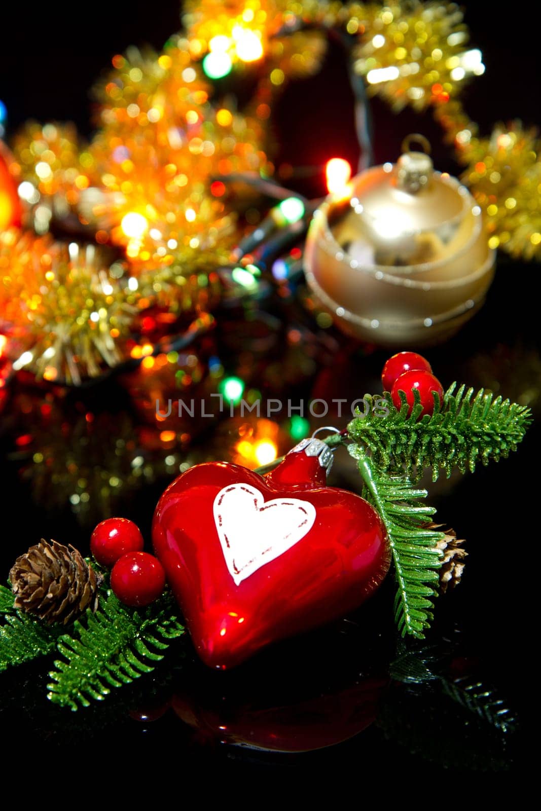 Christmas decoration with shiny glare