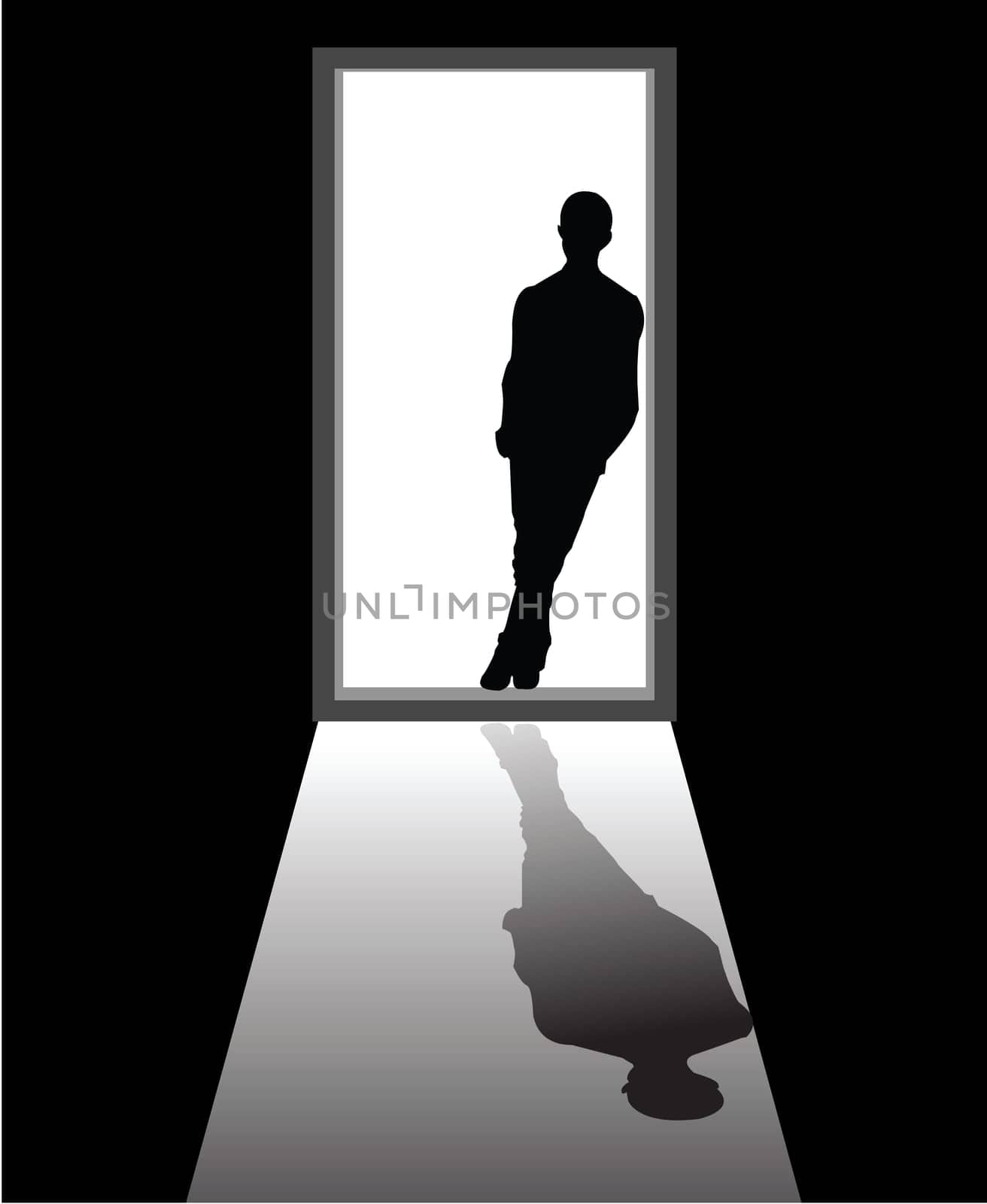 to illustrate a dream boy that appear in front of door.