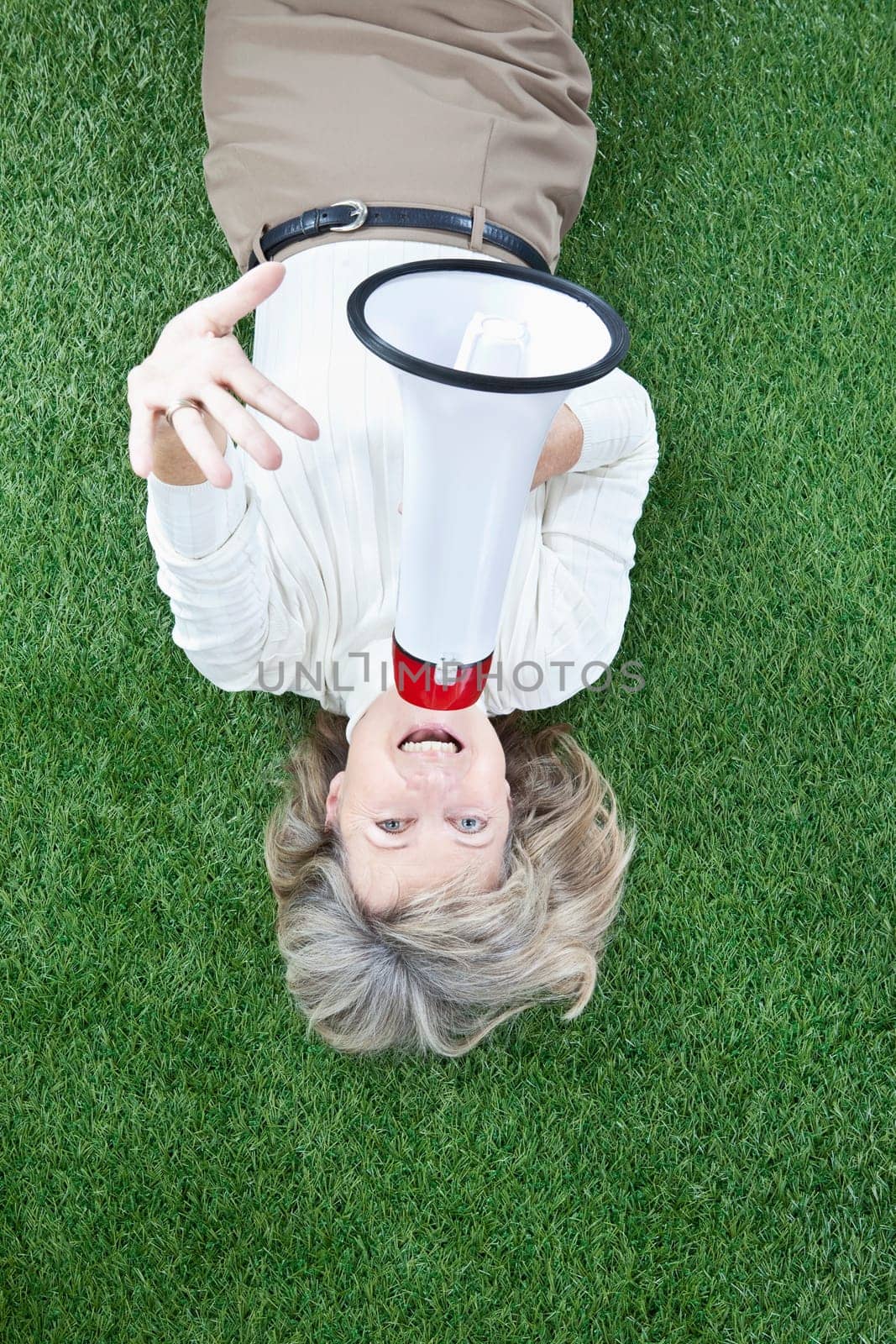 Woman with megaphone