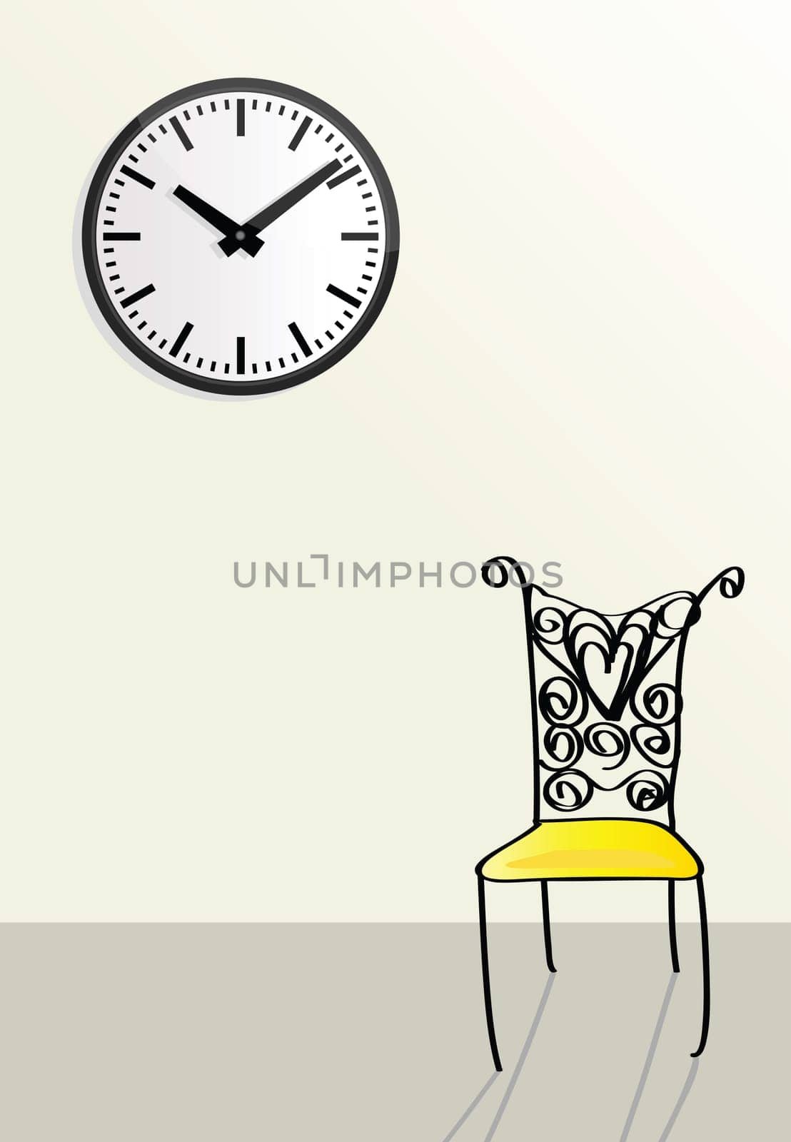 illustrations of time concepts, time passing or late.