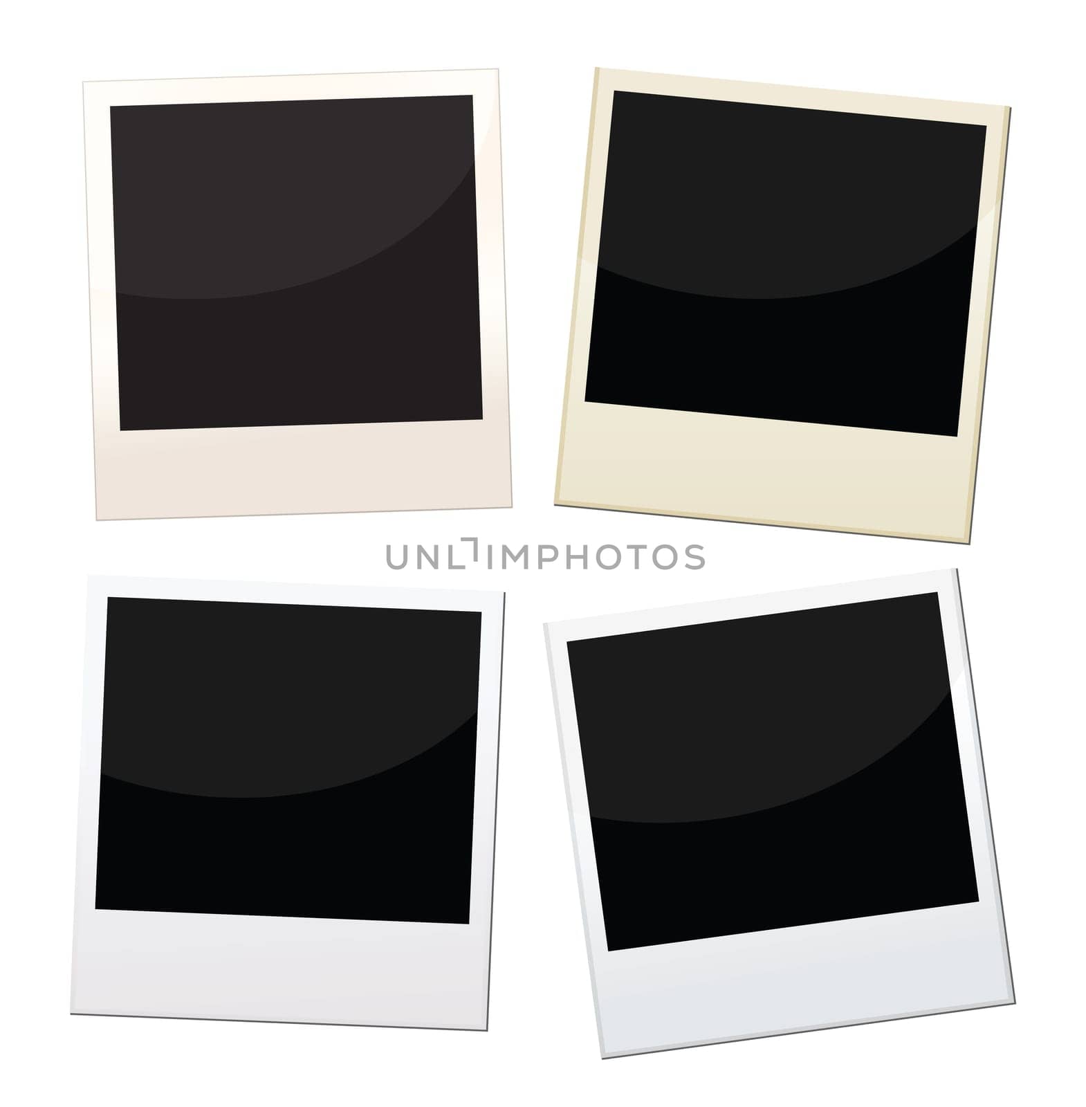 Polaroid frames, 4 pieces of polaroid with different conditions.
