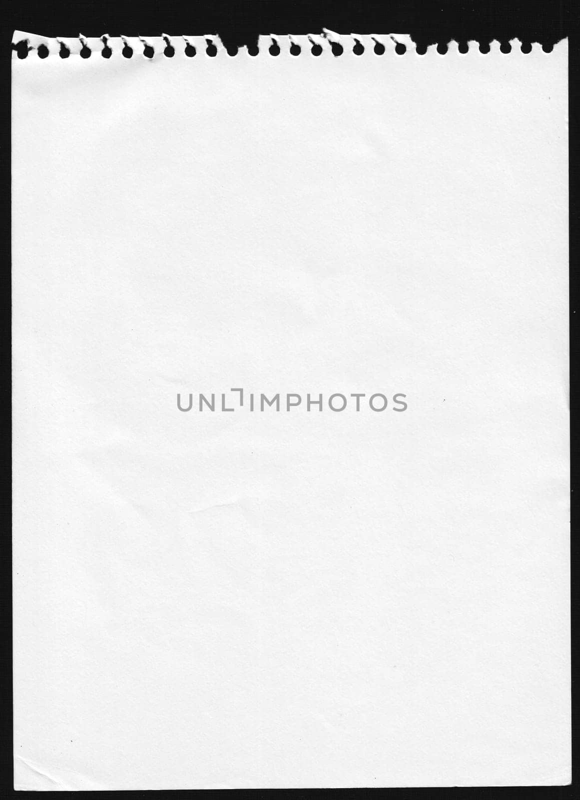 notebook page, isolated on black. for layout design.