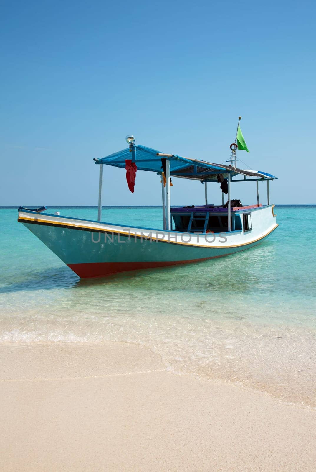 Boat on a beach in Karimunjawa, Indonesia