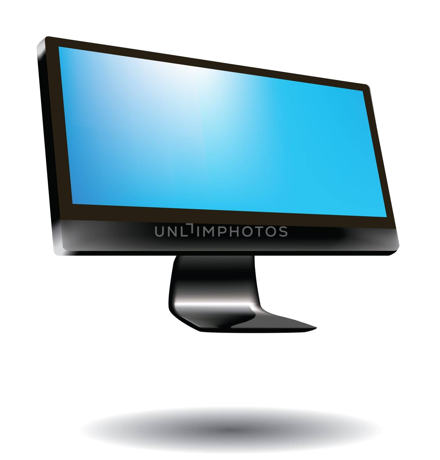 black flat screen tv, isolated on white.