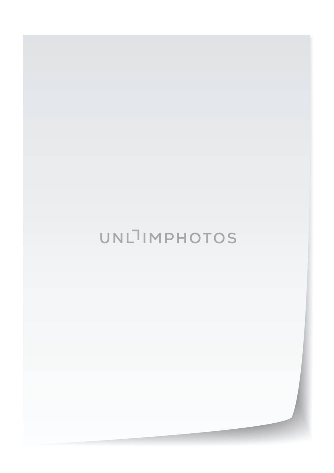 bland paper with page curl, realistic looking.