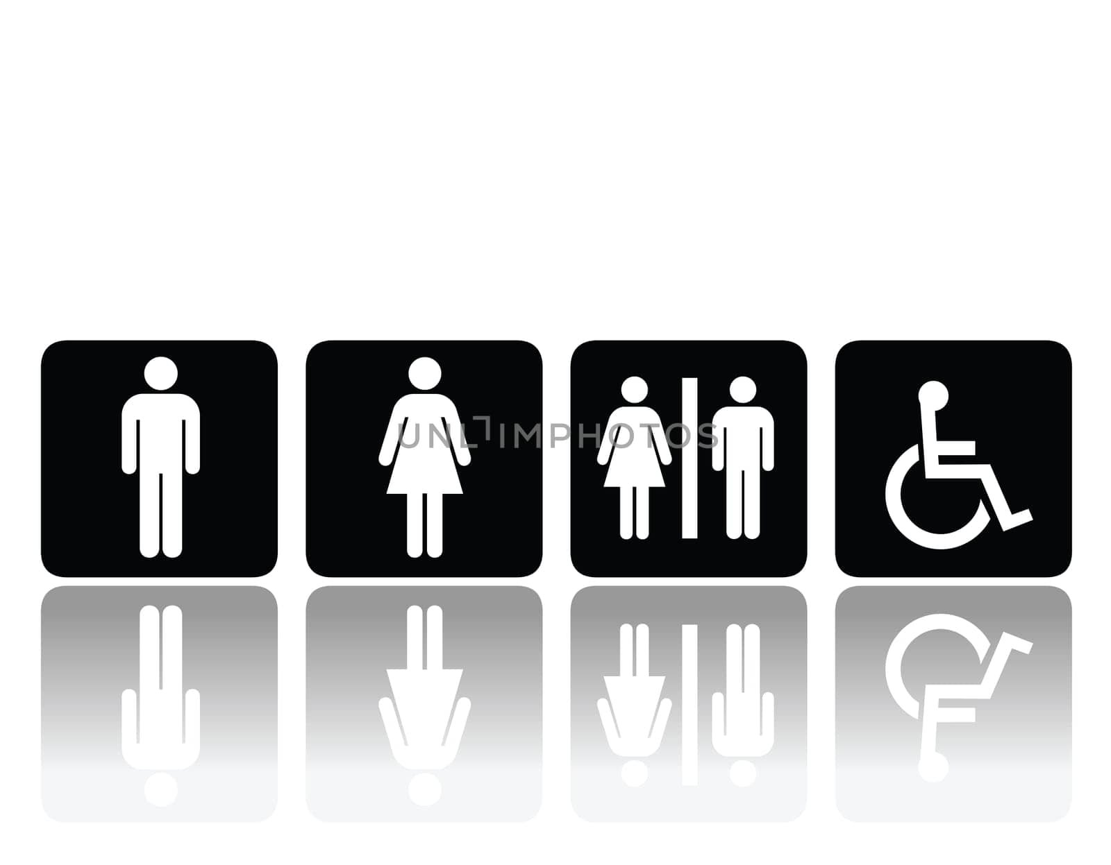 symbols for toilet, washroom, restroom, lavatory.