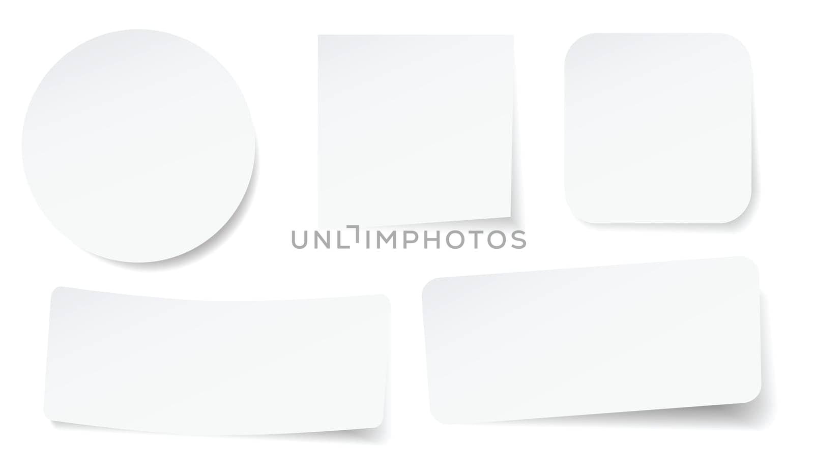 set of peeling stickers in different shape.