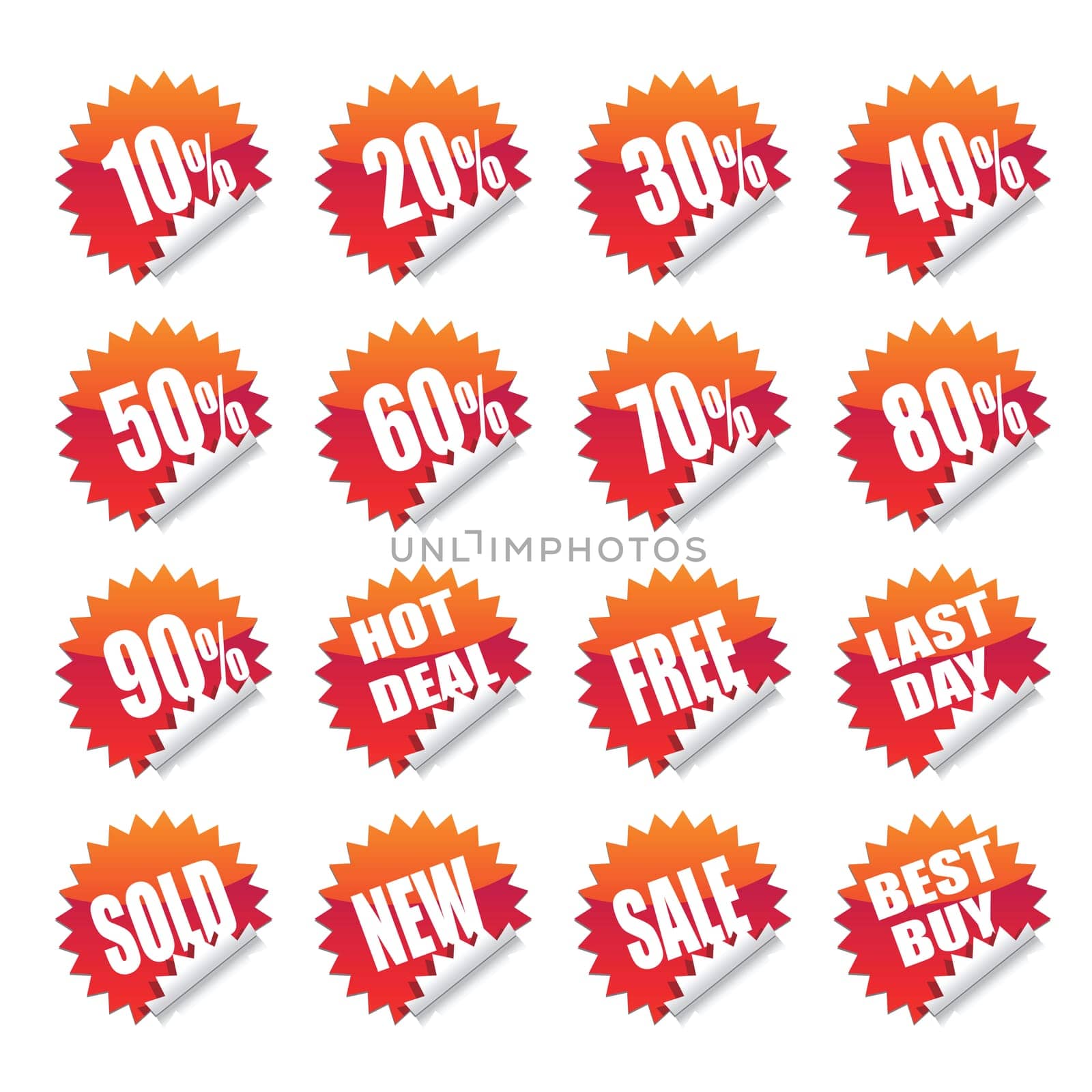 sales sticker tag with discounted percentage and other message.