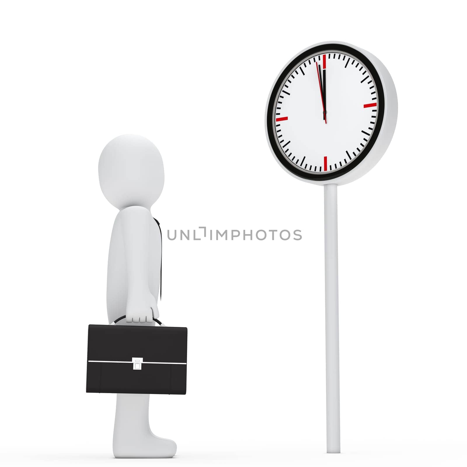 3d business briefcase stand for a clock