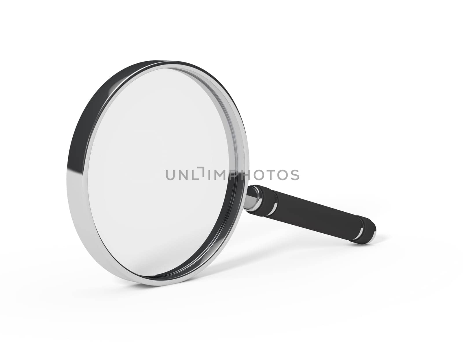 3d magnifying glass less chrome black handle