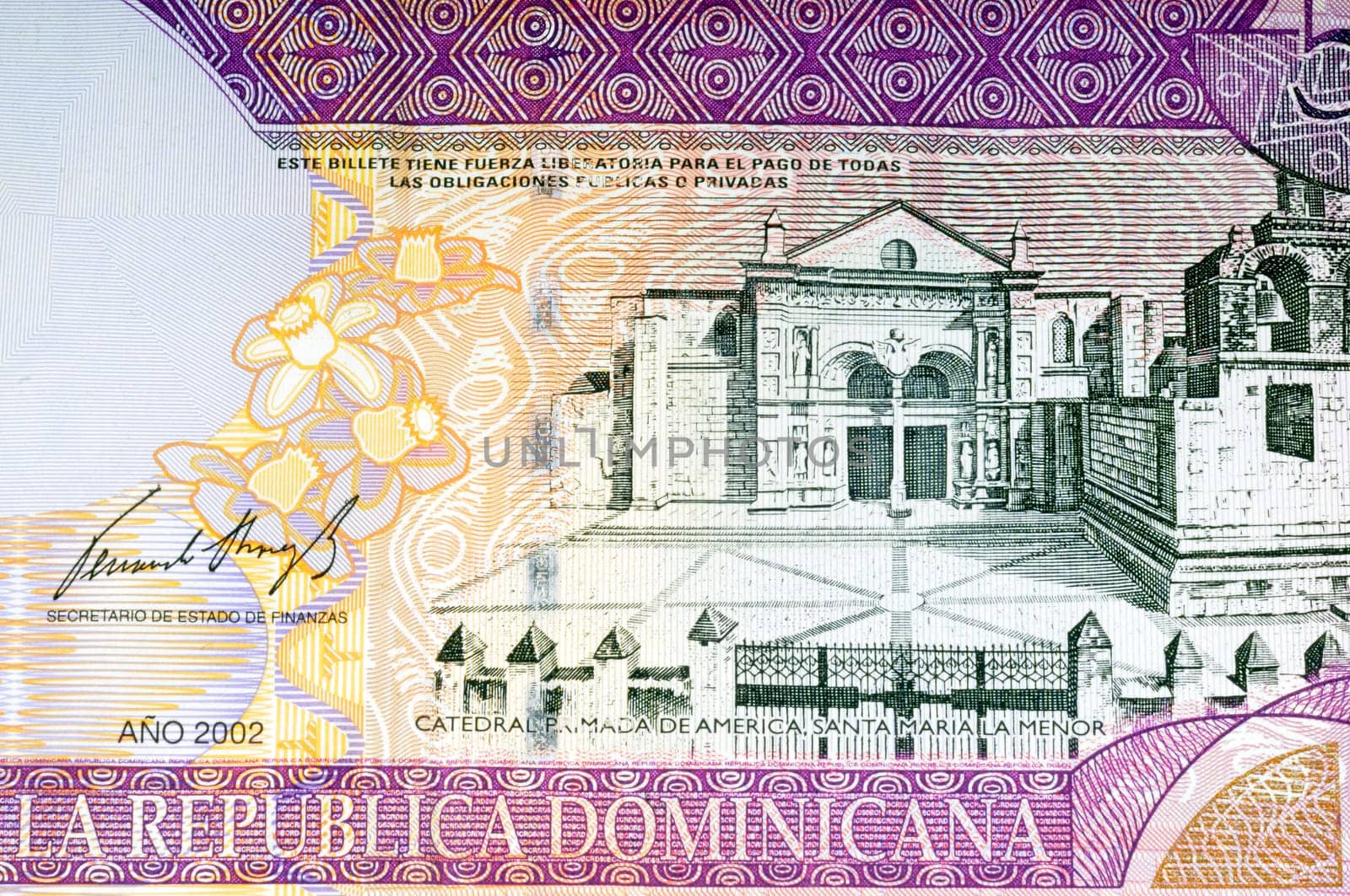 Dominican Republic Fifty Peso Bank Note Close Up
