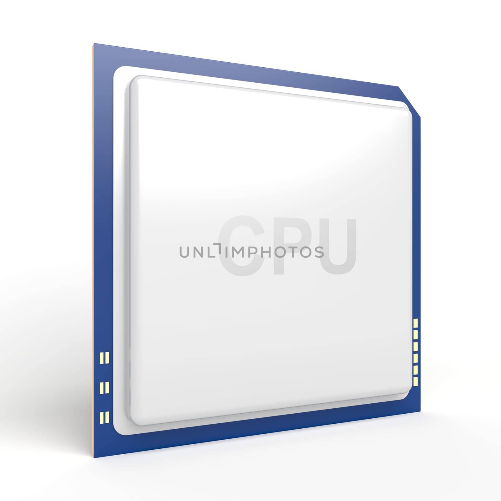 Central processing unit (CPU) on white background