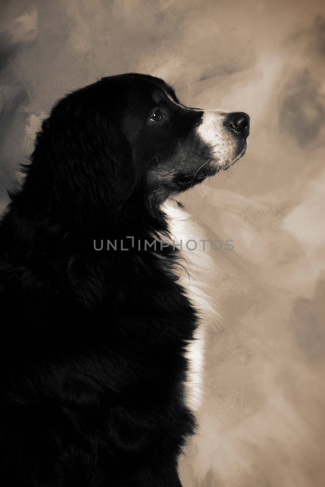 dog portrait of bernese or berner sennen herd dog