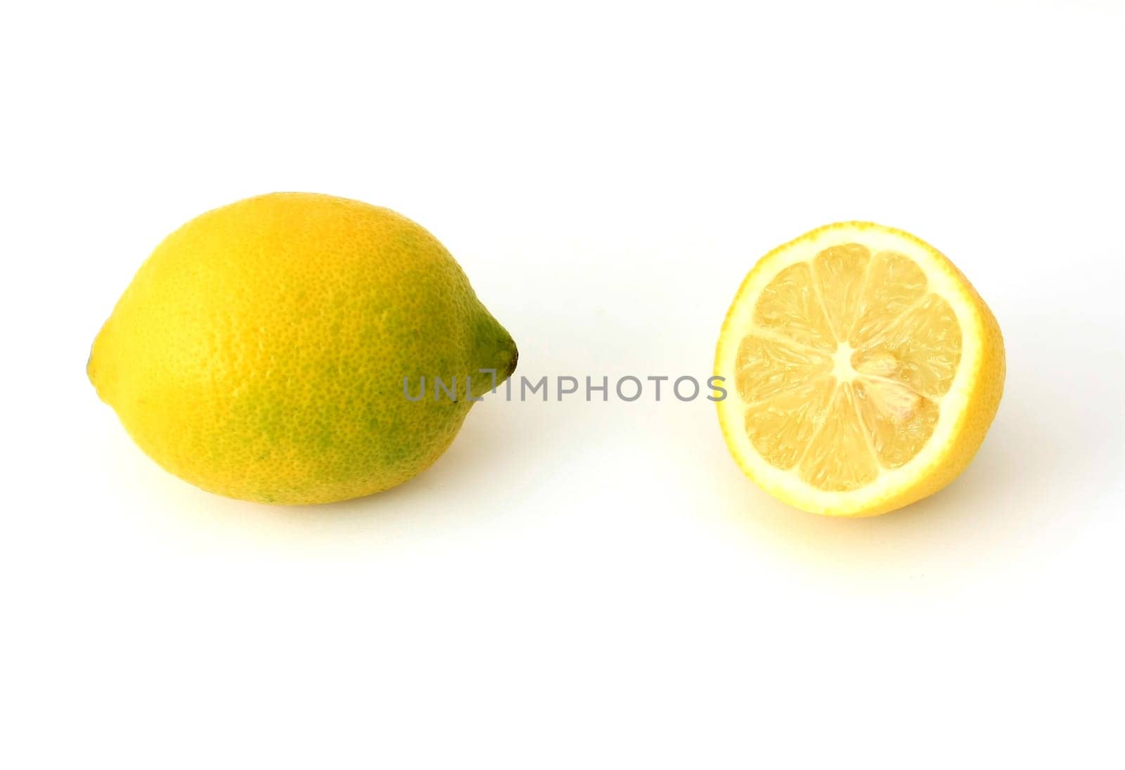 Lemons against a white background