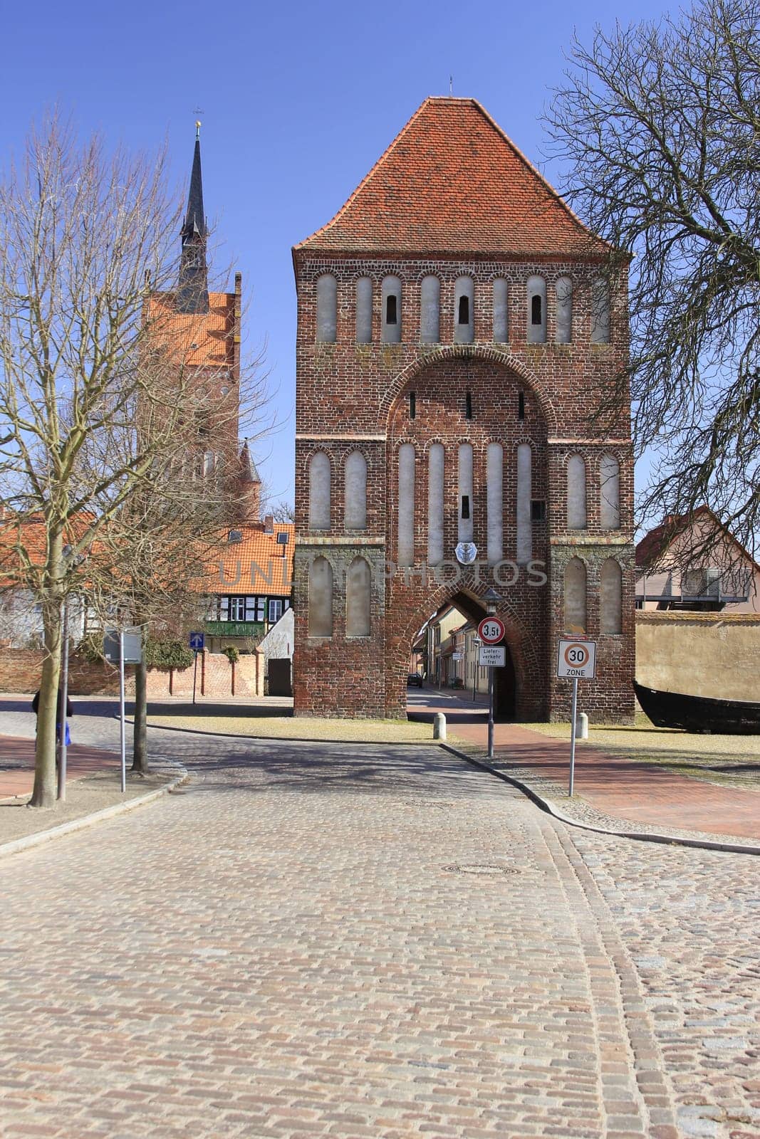 Anklamer Tor in the town of Usedom,Mecklenburg-West Pomerania,Germany
