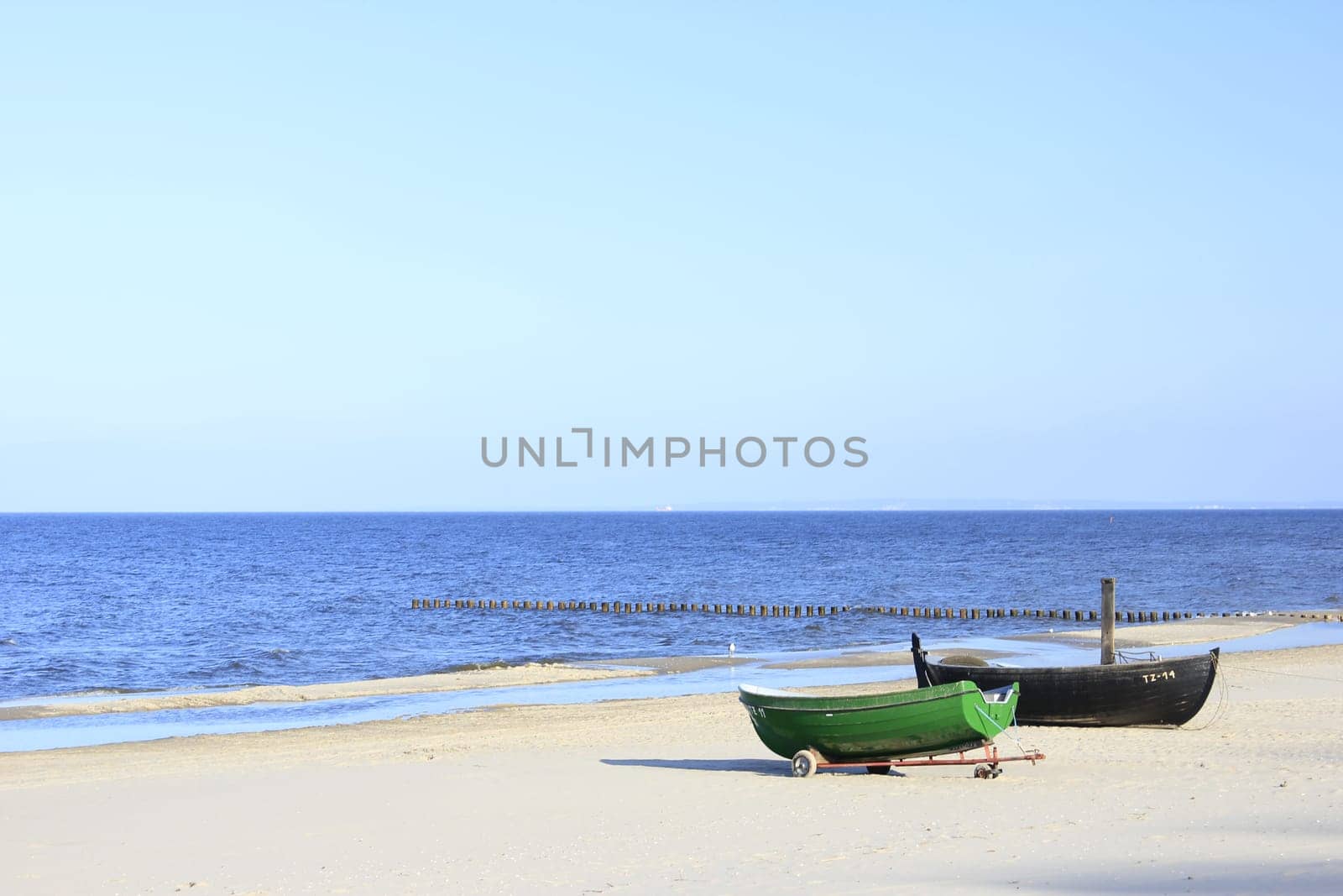 Fishing boats on the beach of the island of Usedom