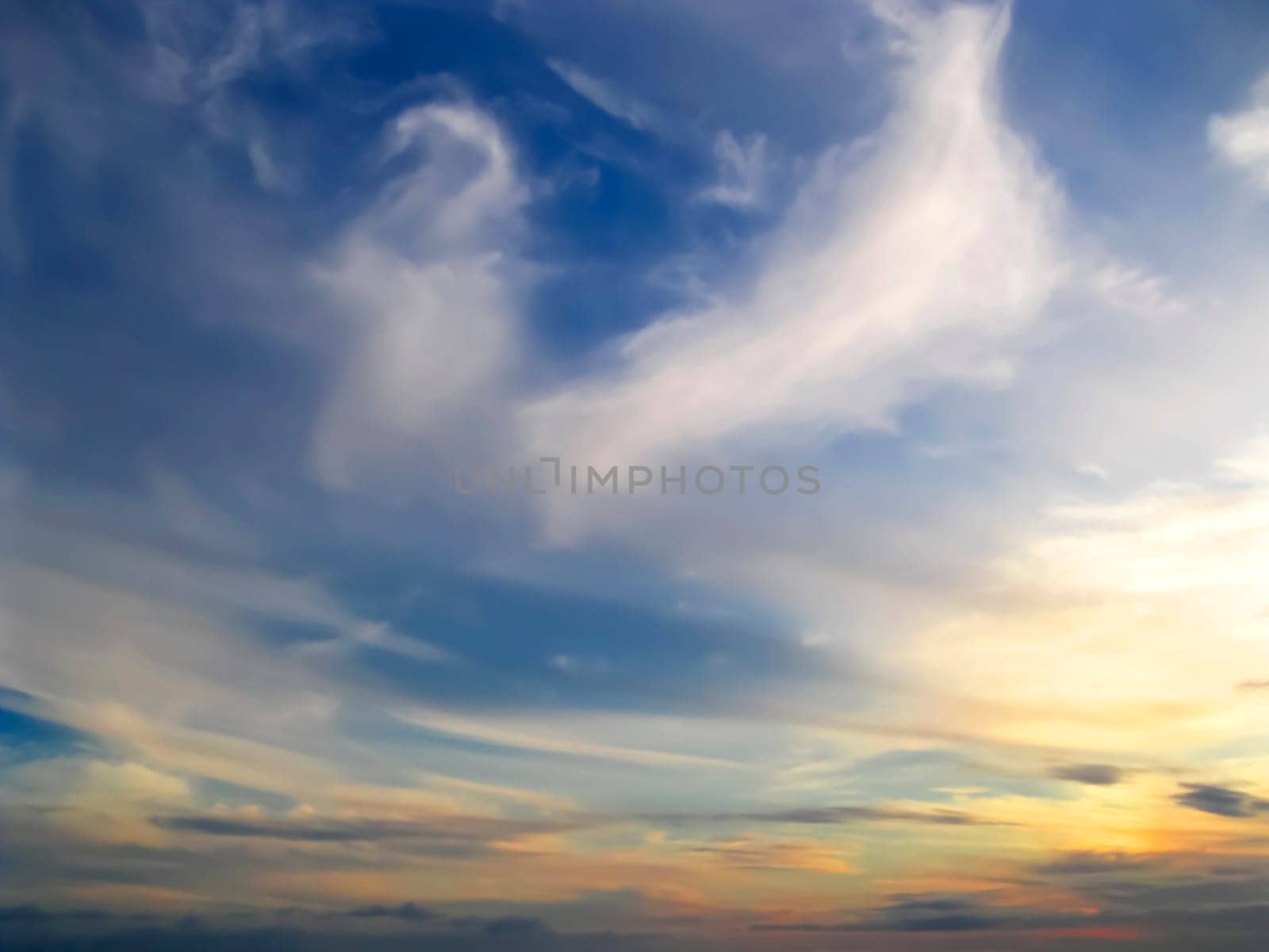Evening sky with veil clouds