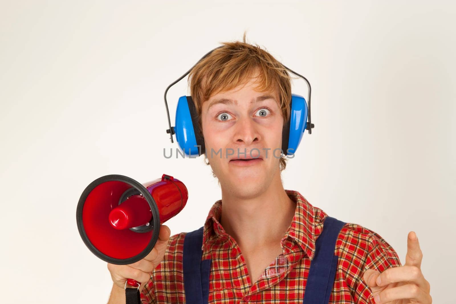 Young man with megaphone