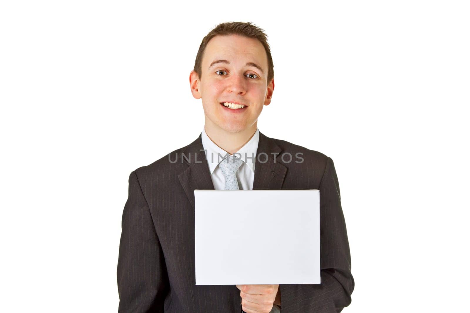 Young businessman isolated on white background