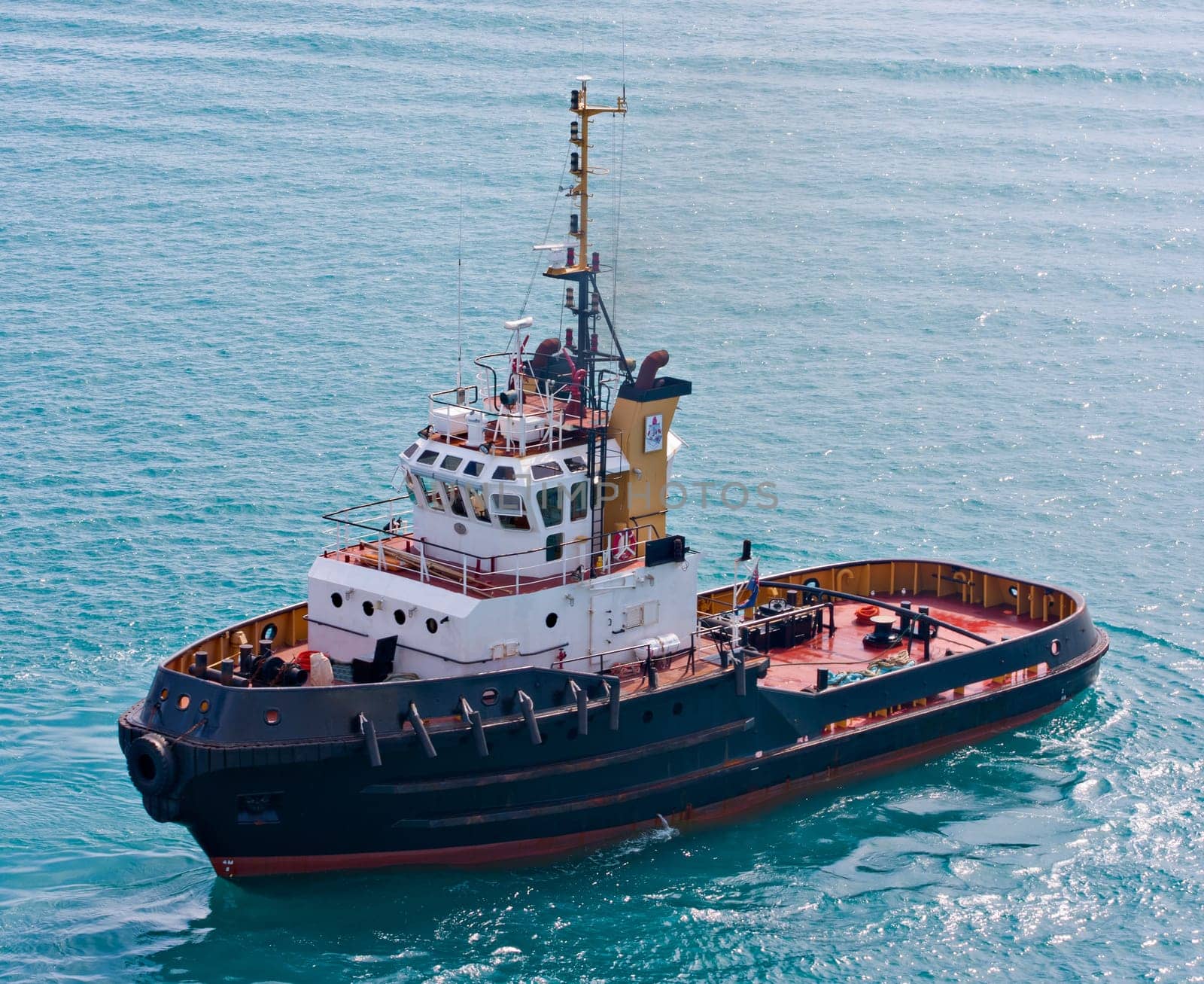 A tugboat  in the ocean