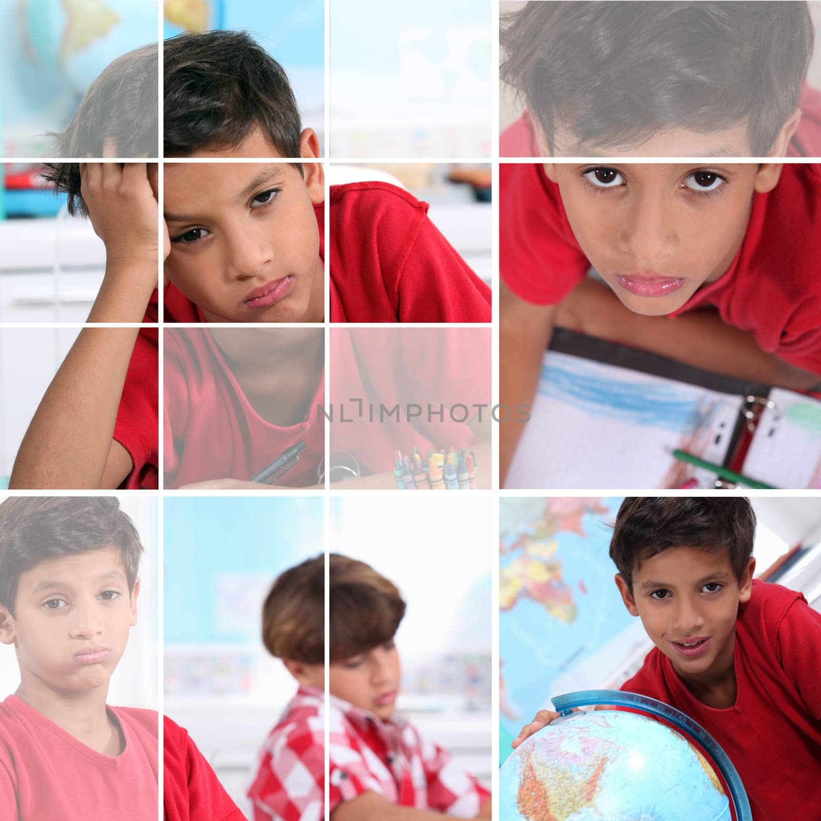 Schoolboy in classroom