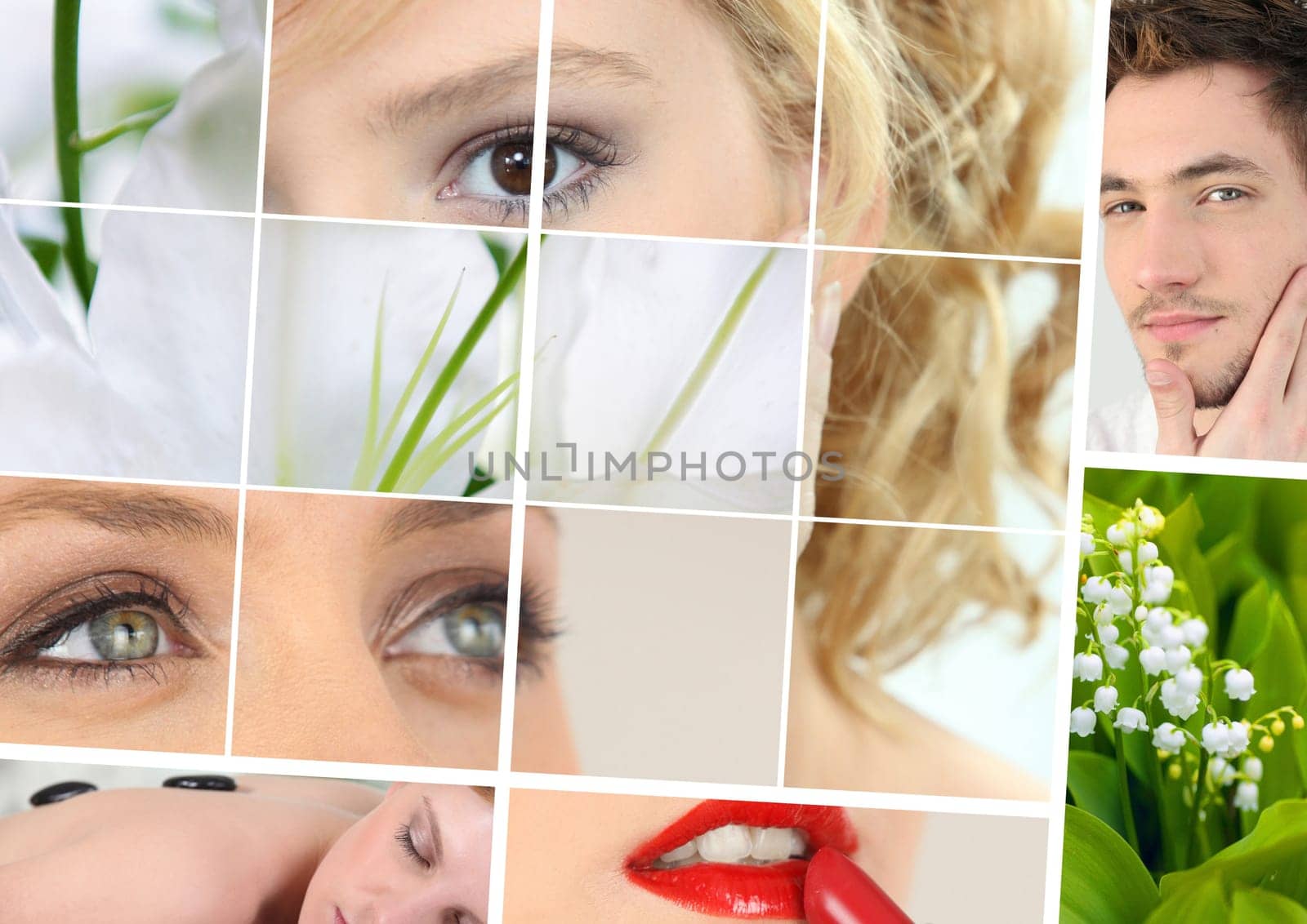 Beauty and wellbeing themed collage