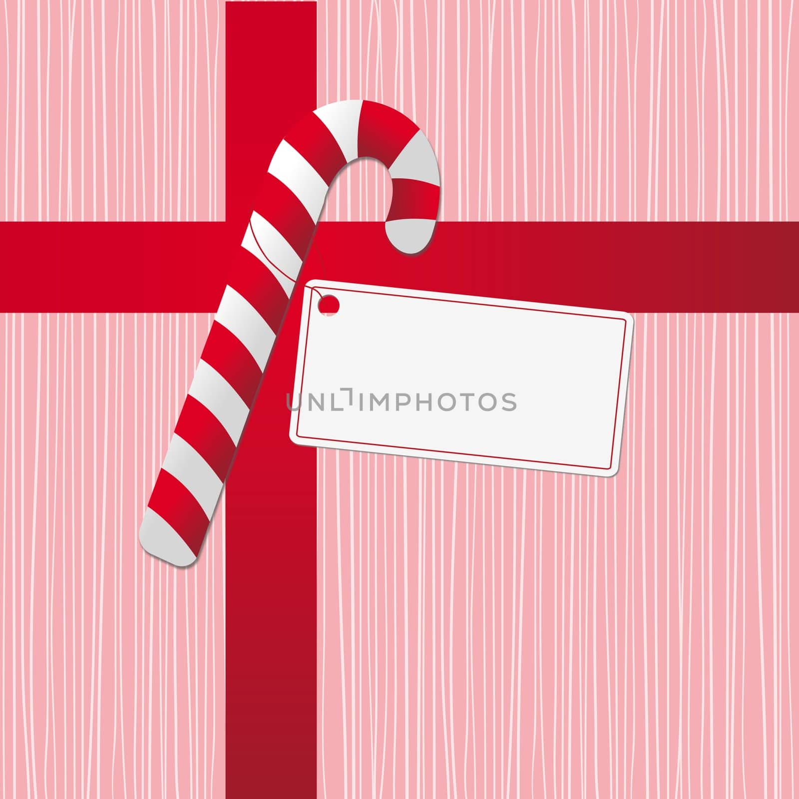 Candy cane with card