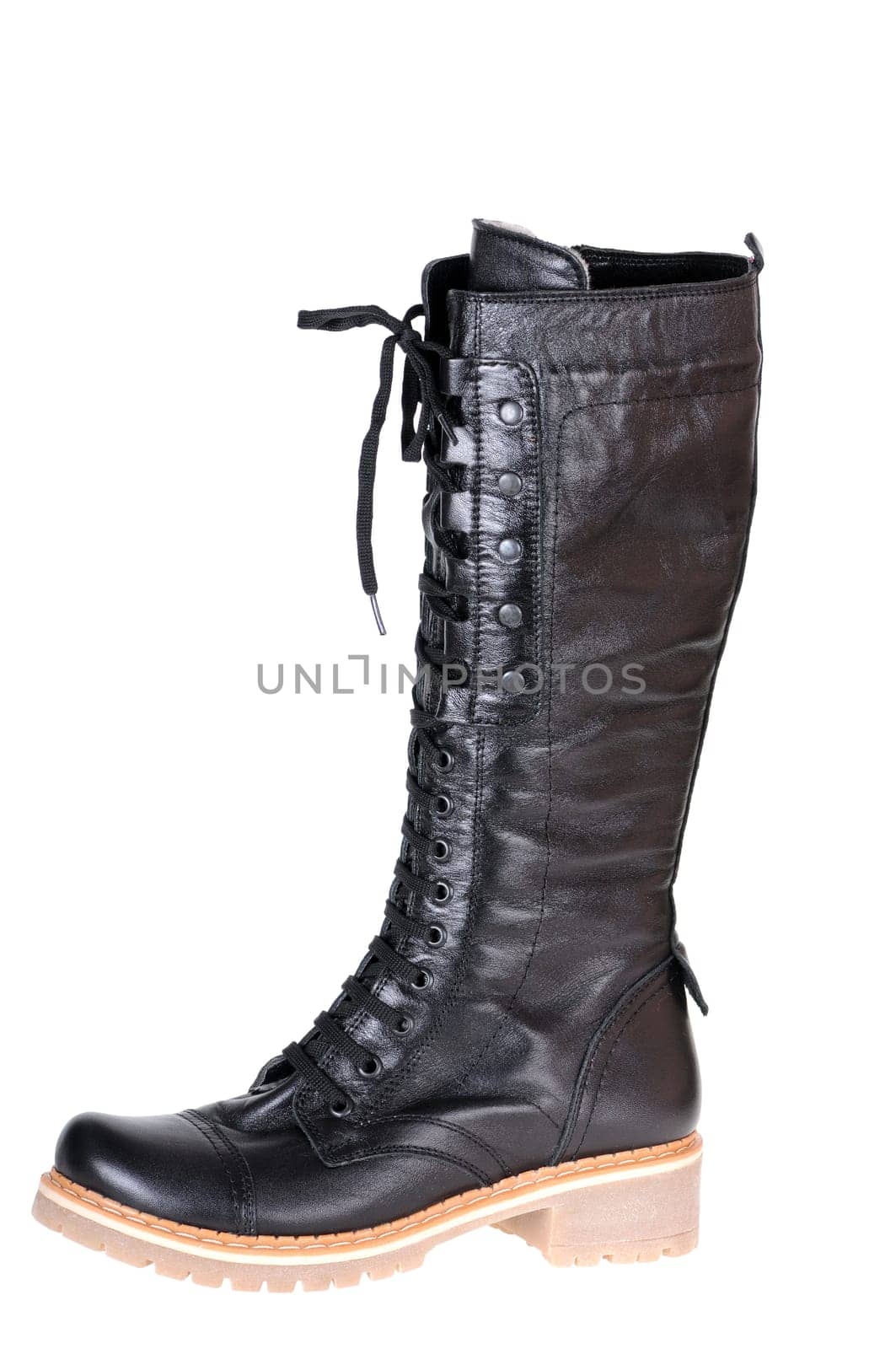 black female boot isolated on white background