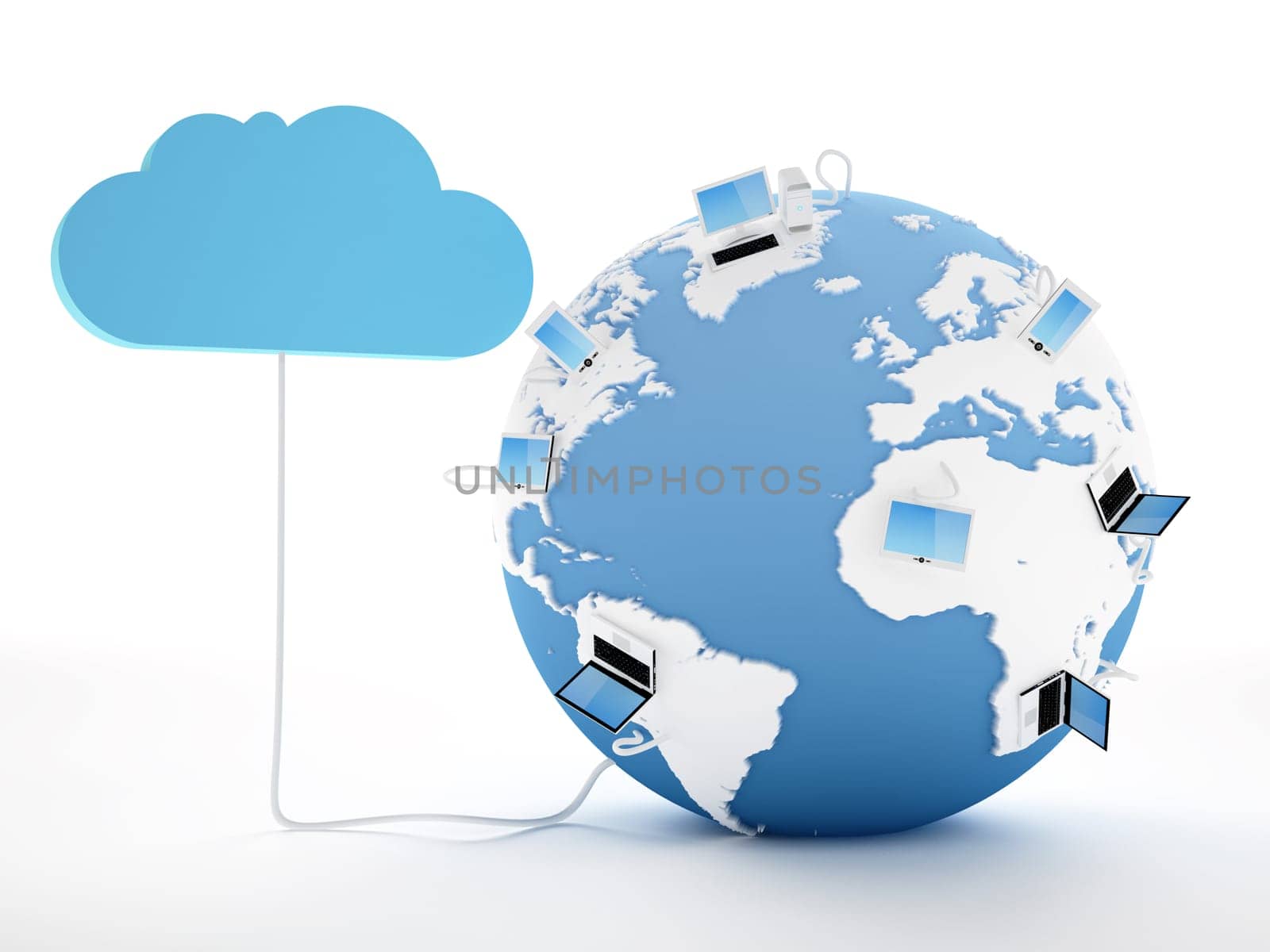 Home Electronic Devices connected to cloud server.  Note: All Devices design and all screen interface graphics in this series are designed by the contributor him self.