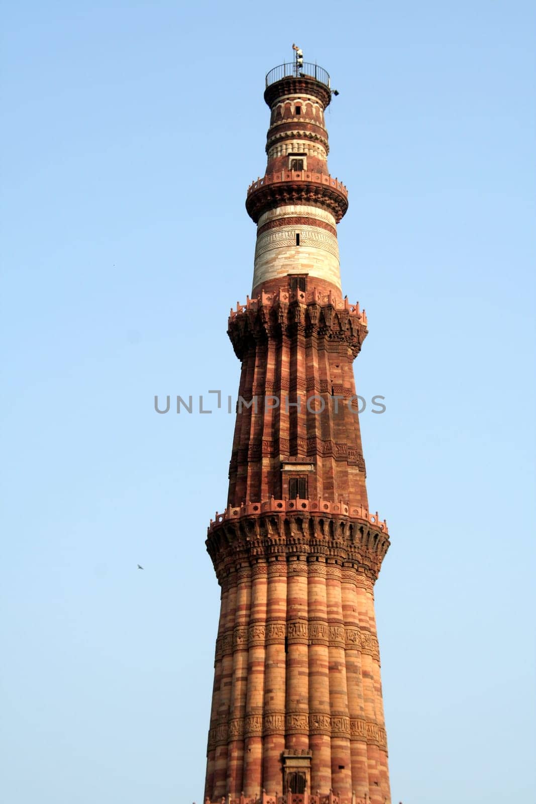 Top Sections of Qutub Mianar, Delhi, India, Asia