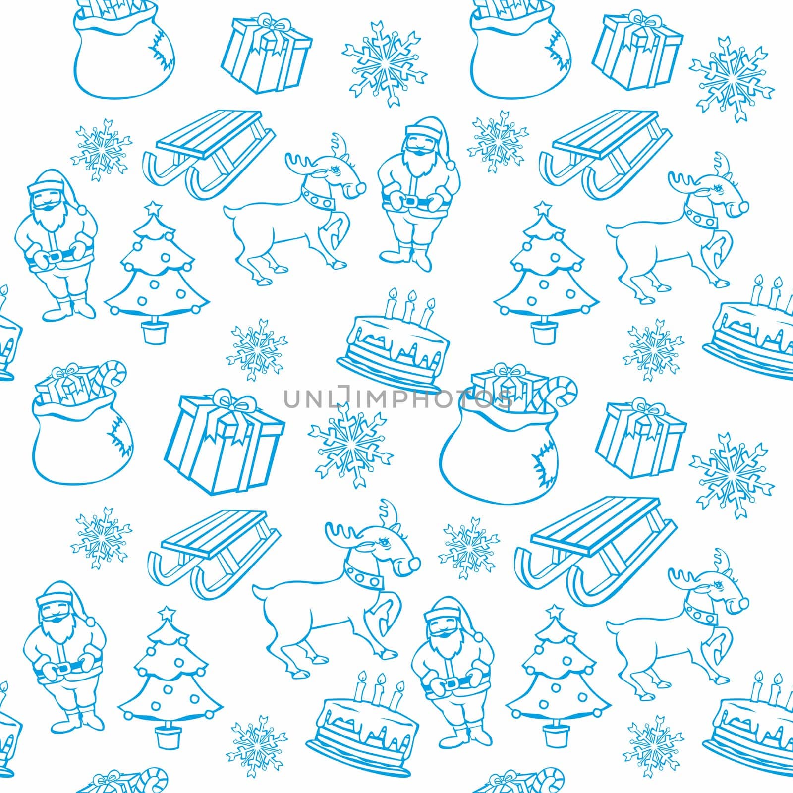 vector illustration of seamless background with christmass items
