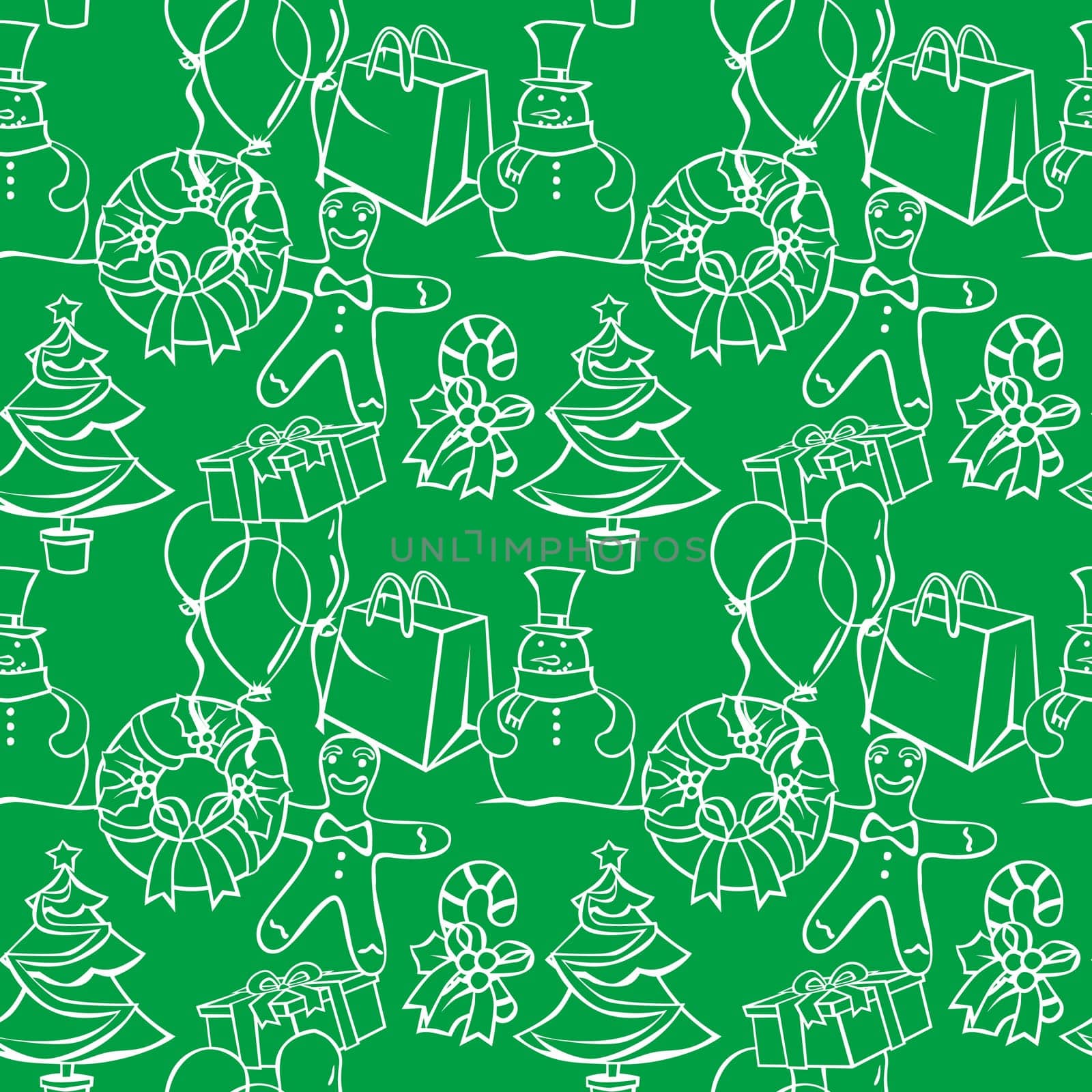 vector illustration of seamless background with christmass items
