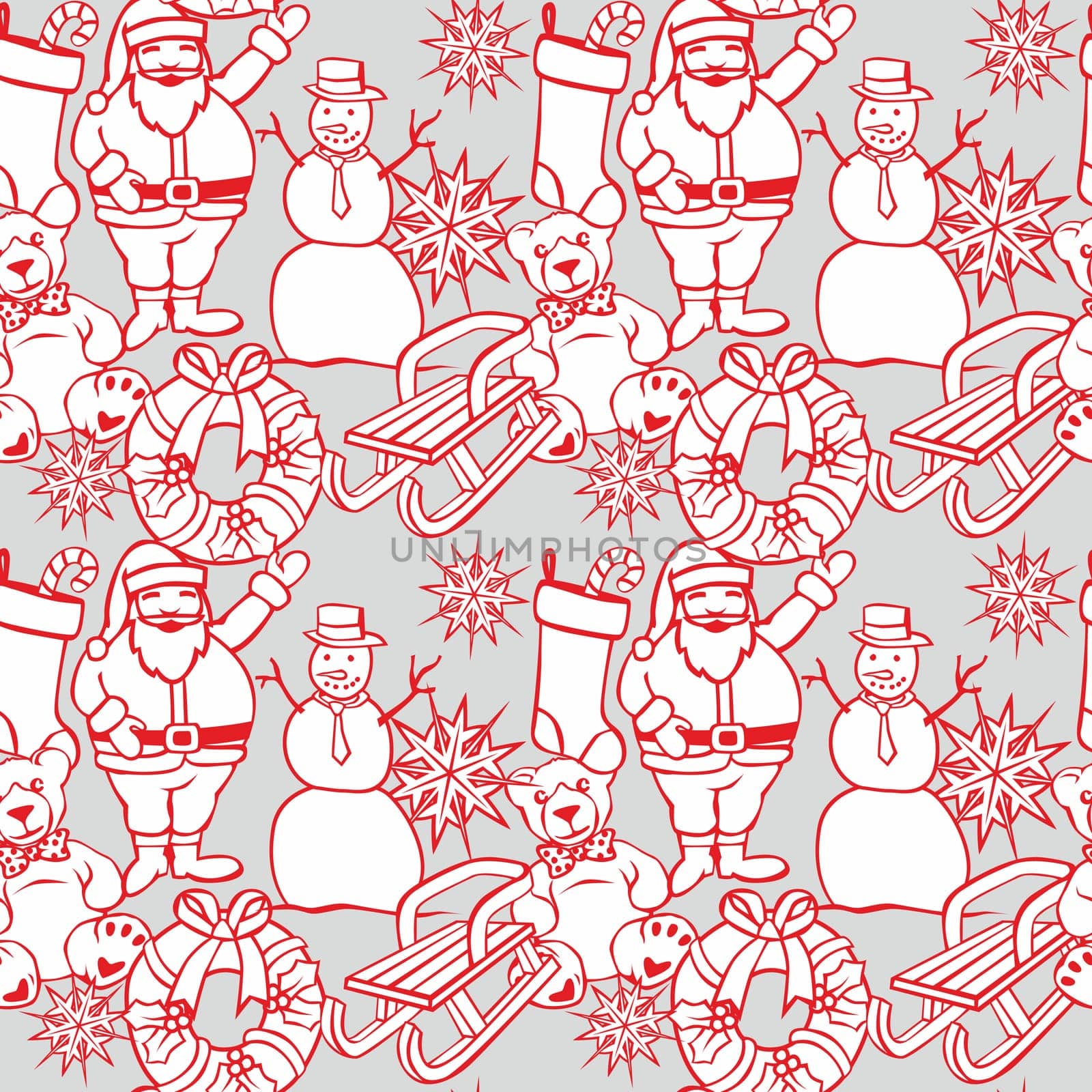 vector illustration of seamless background with christmass items