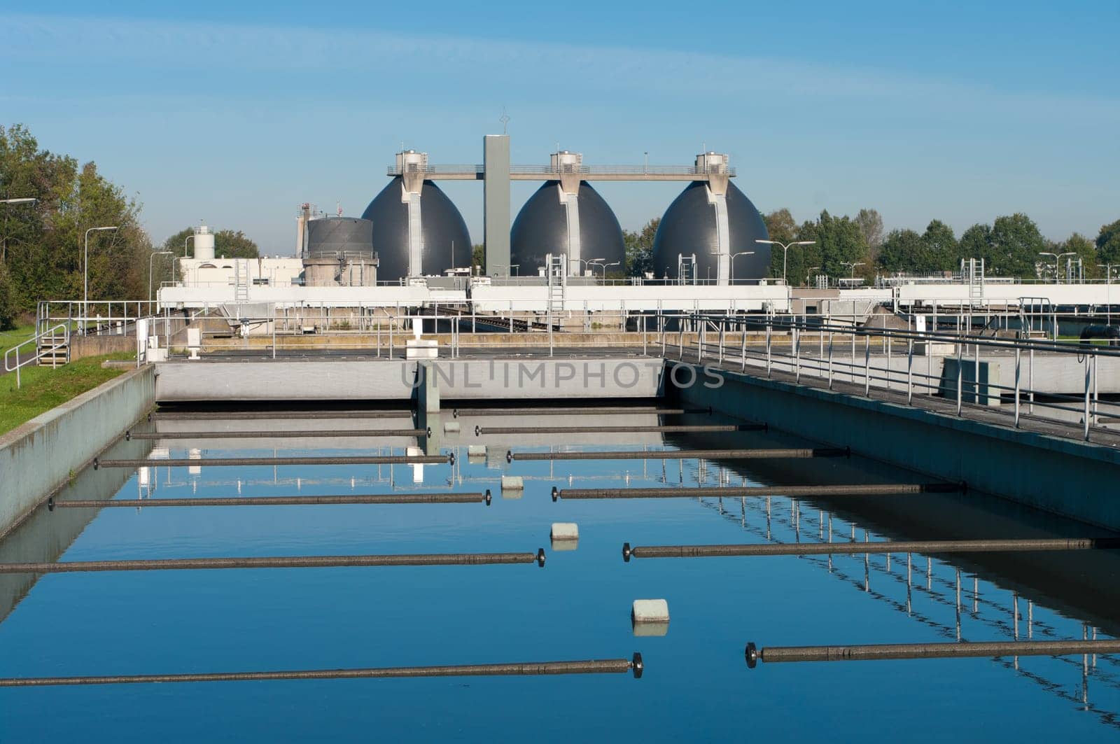 bassin where the wasted water is being filtered