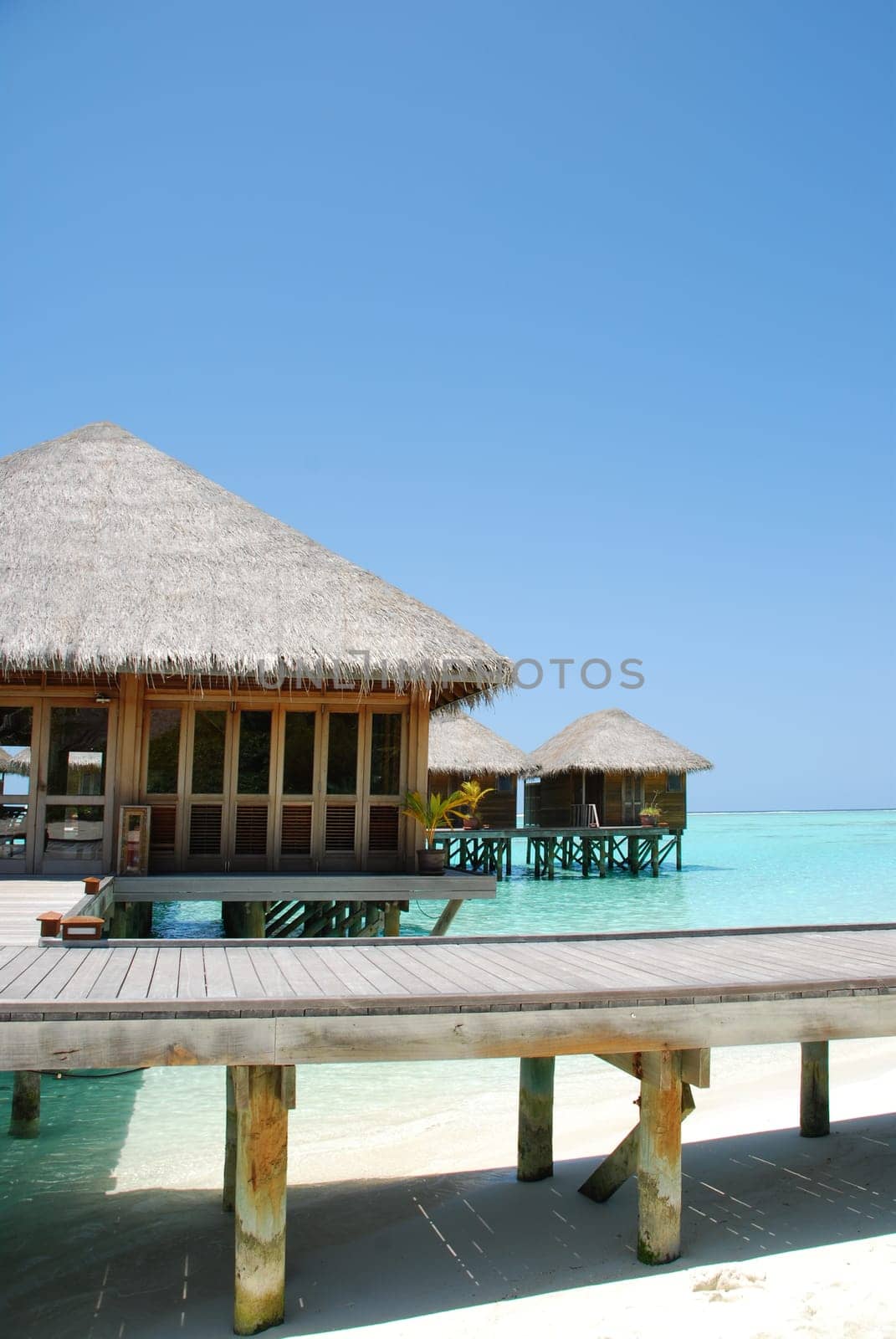 beautiful photo of a wooden bungalow in Maldives