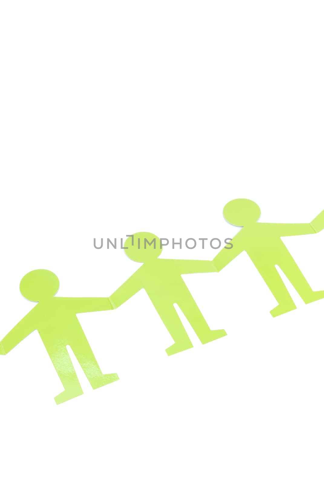 green figures representing people connected, concept for social networking