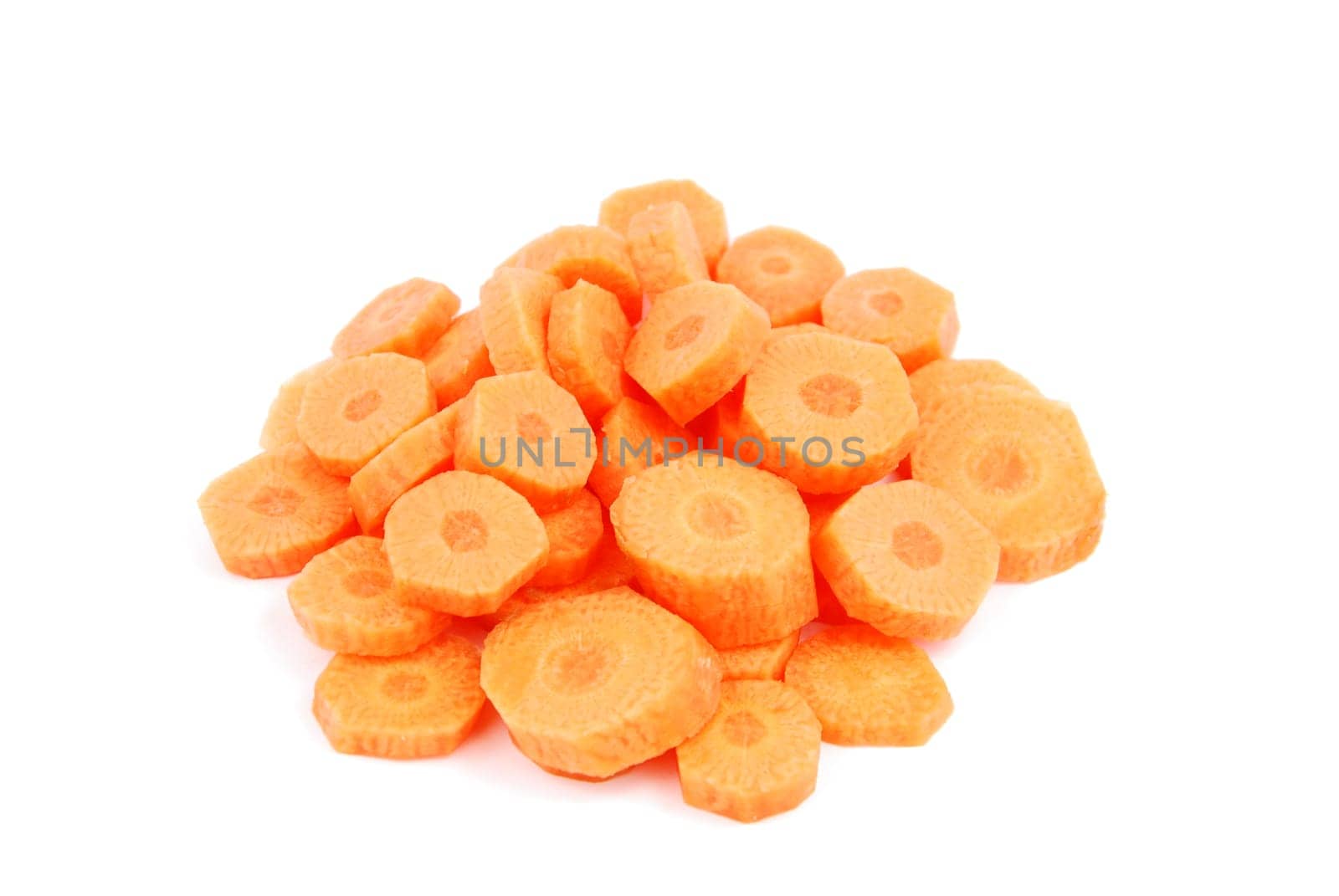 carrot sliced isolated on white background