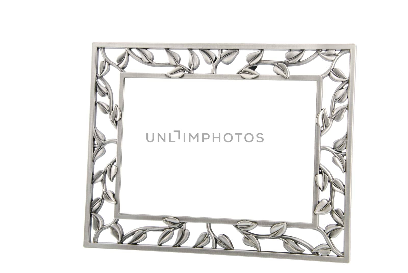 metal photo-frame isolated on white background
